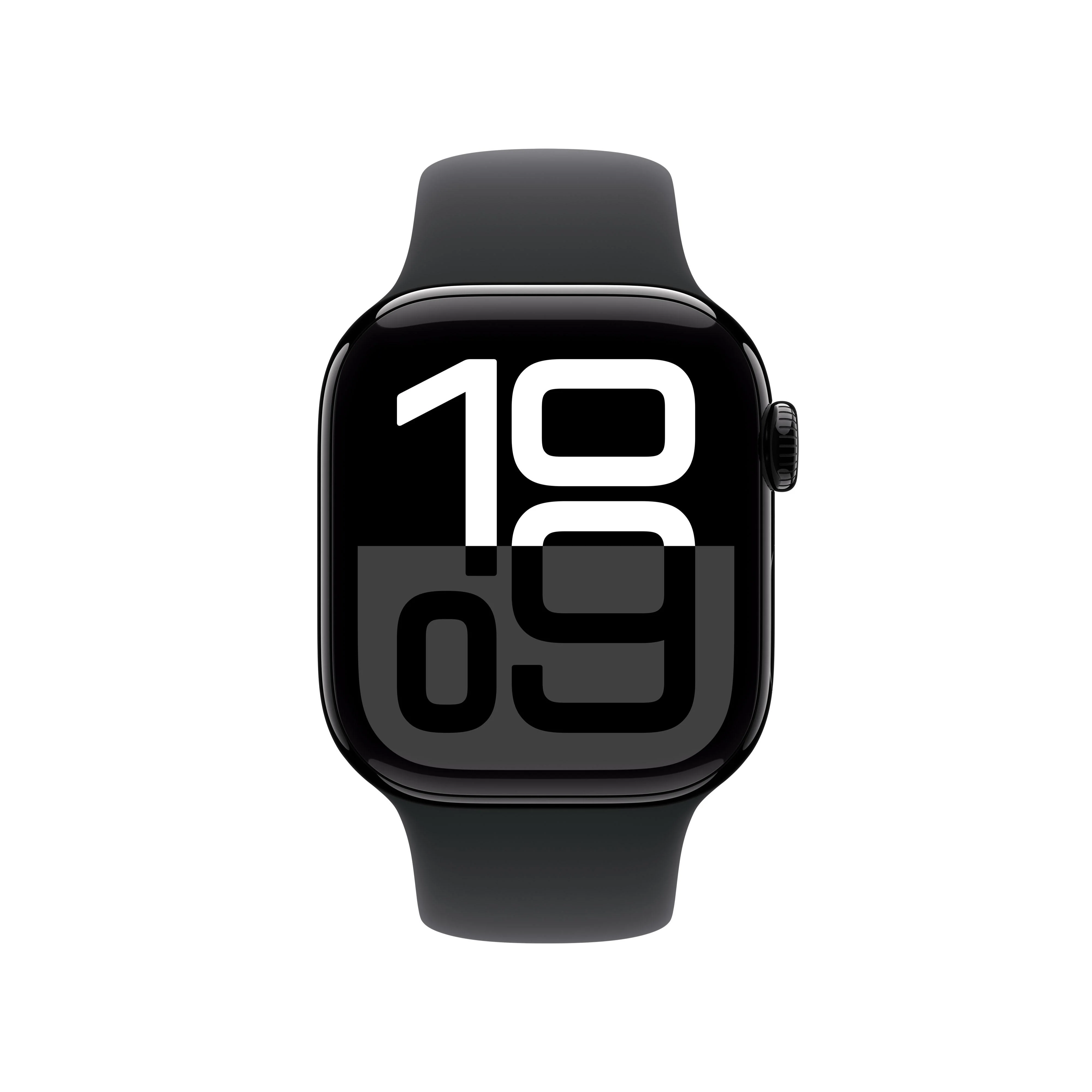 Apple Watch Series 10 (GPS) - Caja de aluminio en negro azabache de 42 mm - Correa deportiva negra - Talla S/M - Image 2
