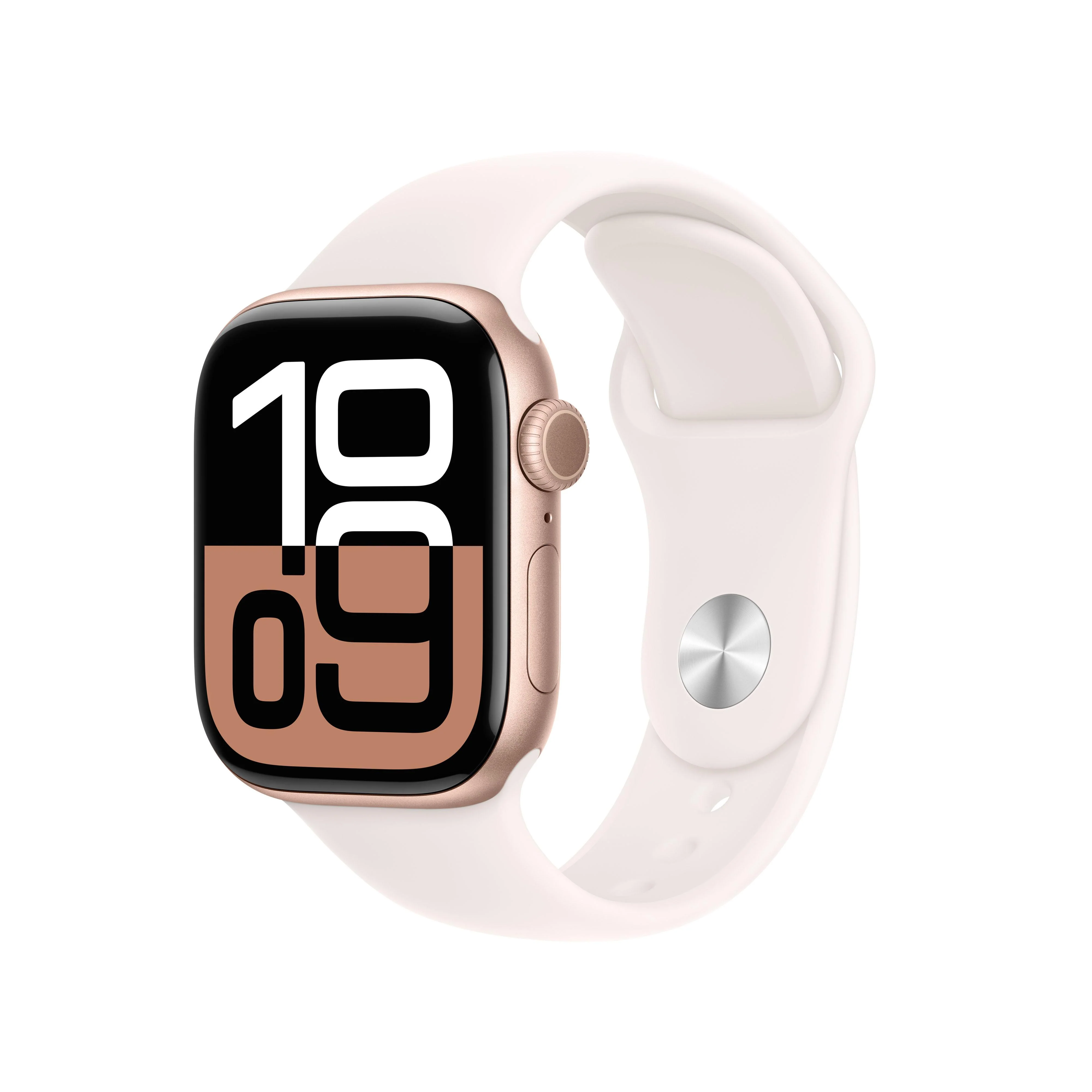 Apple Watch Series 10 (GPS) - Caja de aluminio en oro rosa de 42 mm - Correa deportiva rosa rubor - Talla S/M