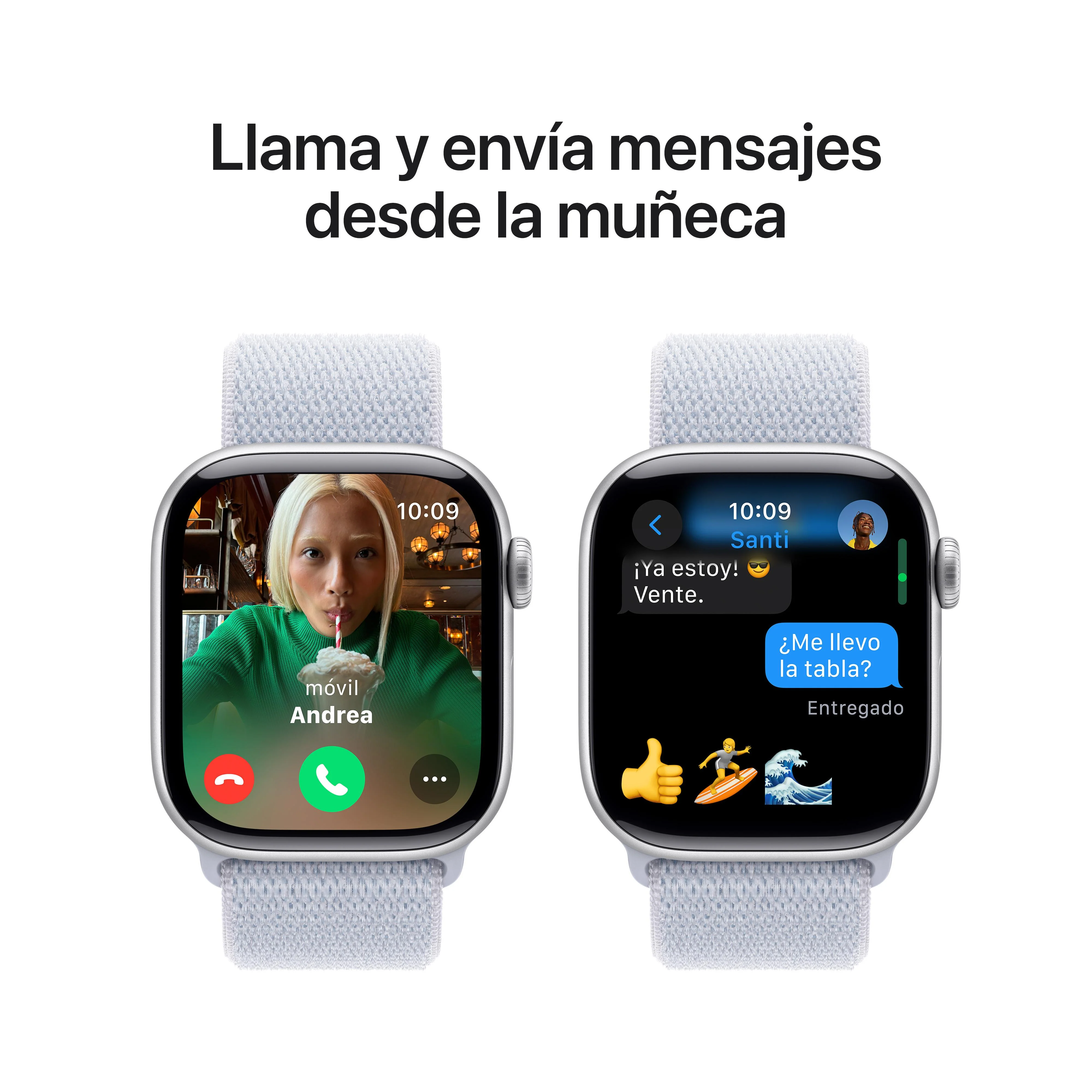 Apple Watch Series 10 (GPS) - Caja de aluminio en plata de 42 mm - Correa Loop deportiva azul nube - Image 7