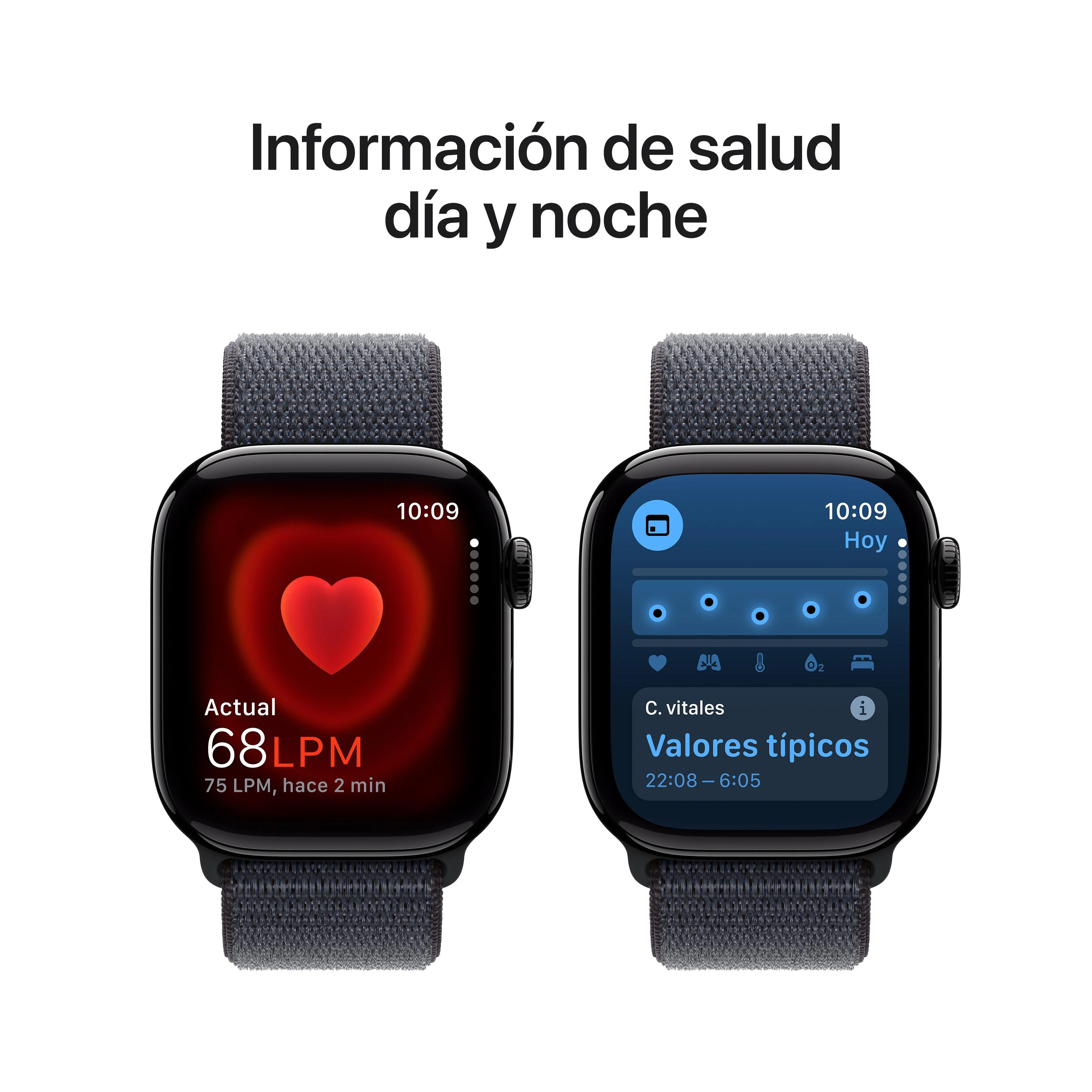 Apple Watch Series 10 (GPS) - Caja de aluminio en negro azabache de 42 mm - Correa deportiva color tinta - Image 5