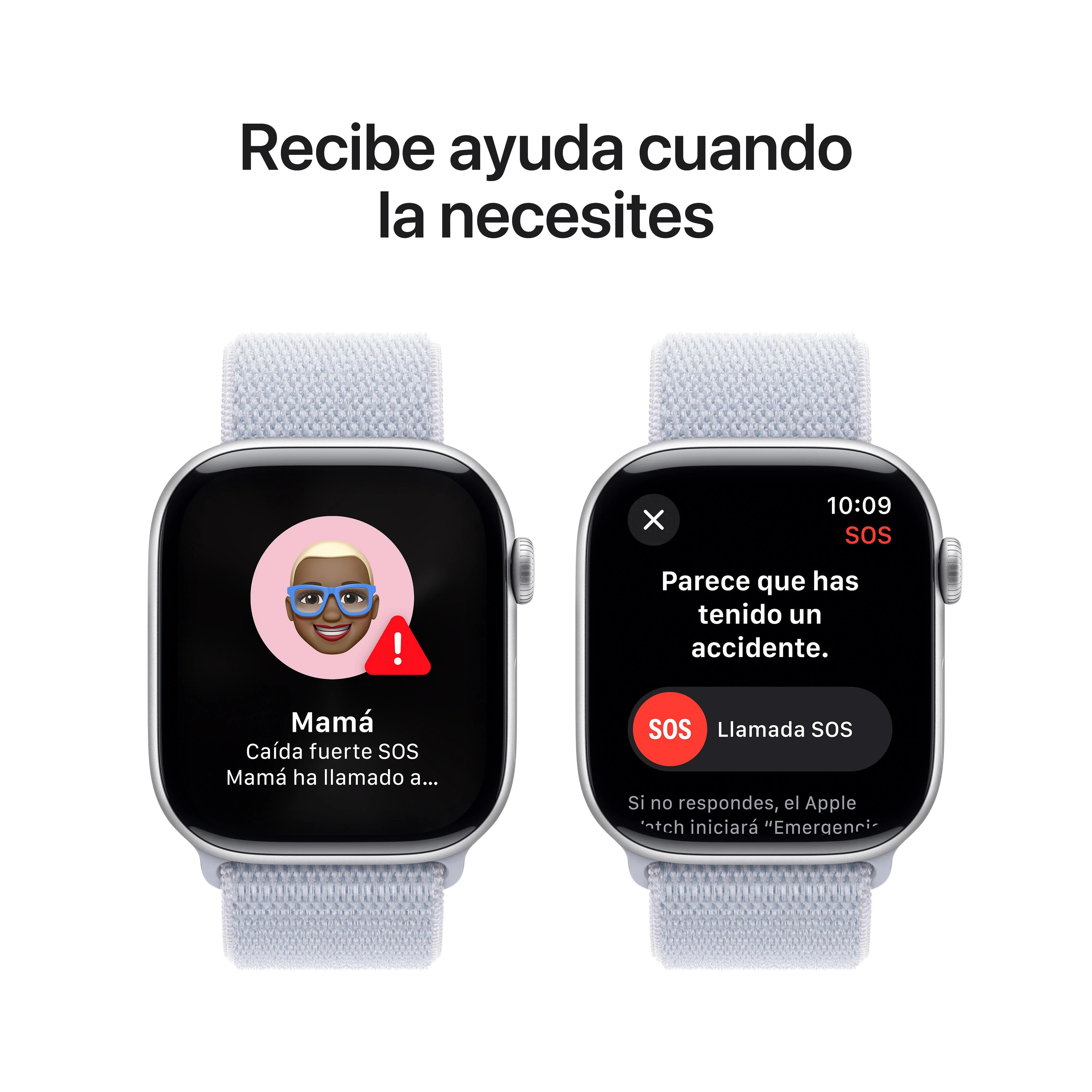 Apple Watch Series 10 (GPS) - Caja de aluminio en plata de 46 mm - Correa Loop deportiva azul nube - Image 6
