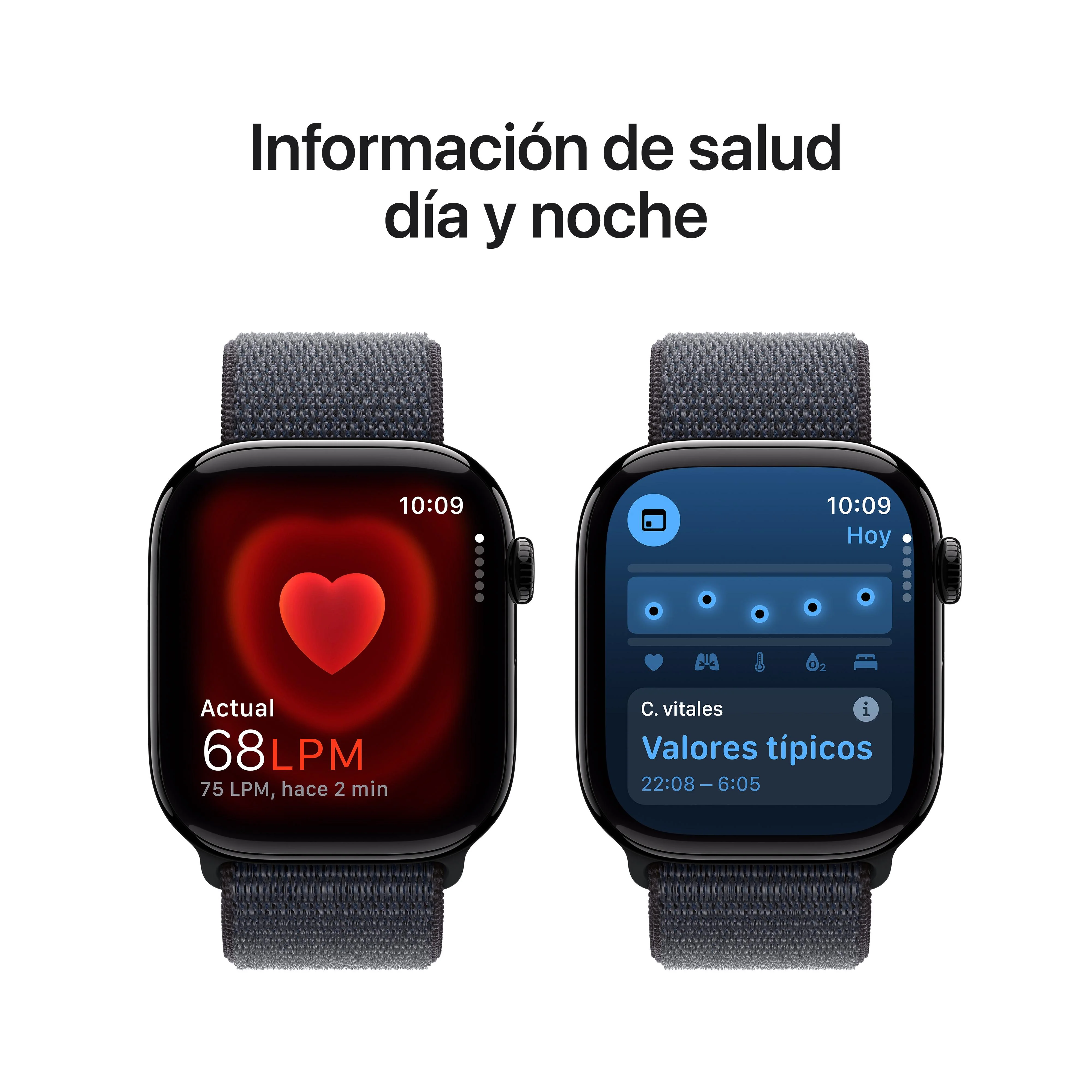 Apple Watch Series 10 (GPS) - Caja de aluminio en negro azabache de 46 mm - Correa deportiva color tinta - Image 5