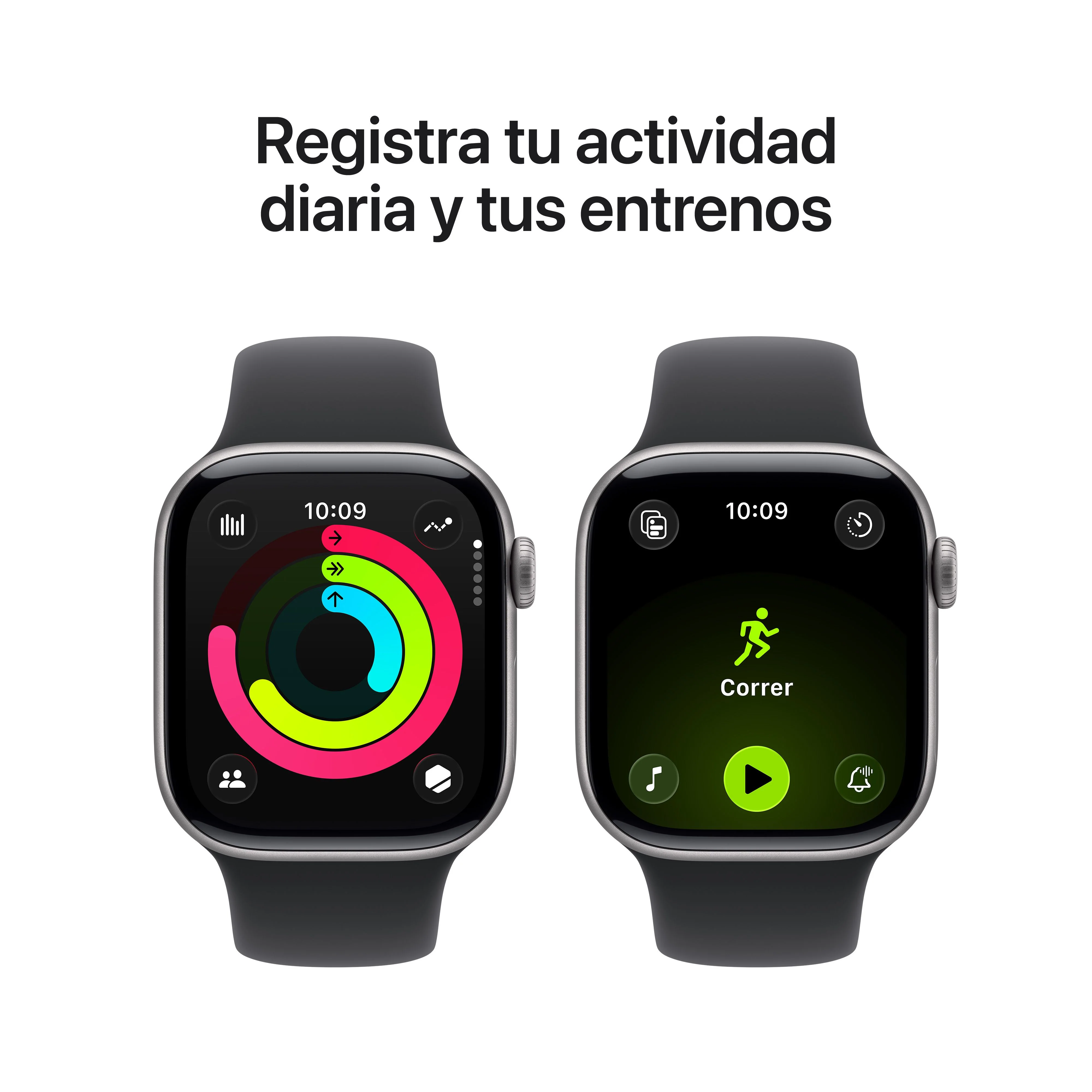 Apple Watch Series 11 (GPS) - Caja de aluminio en gris espacial de 42 mm - Correa deportiva negra - Talla M/L - Image 4