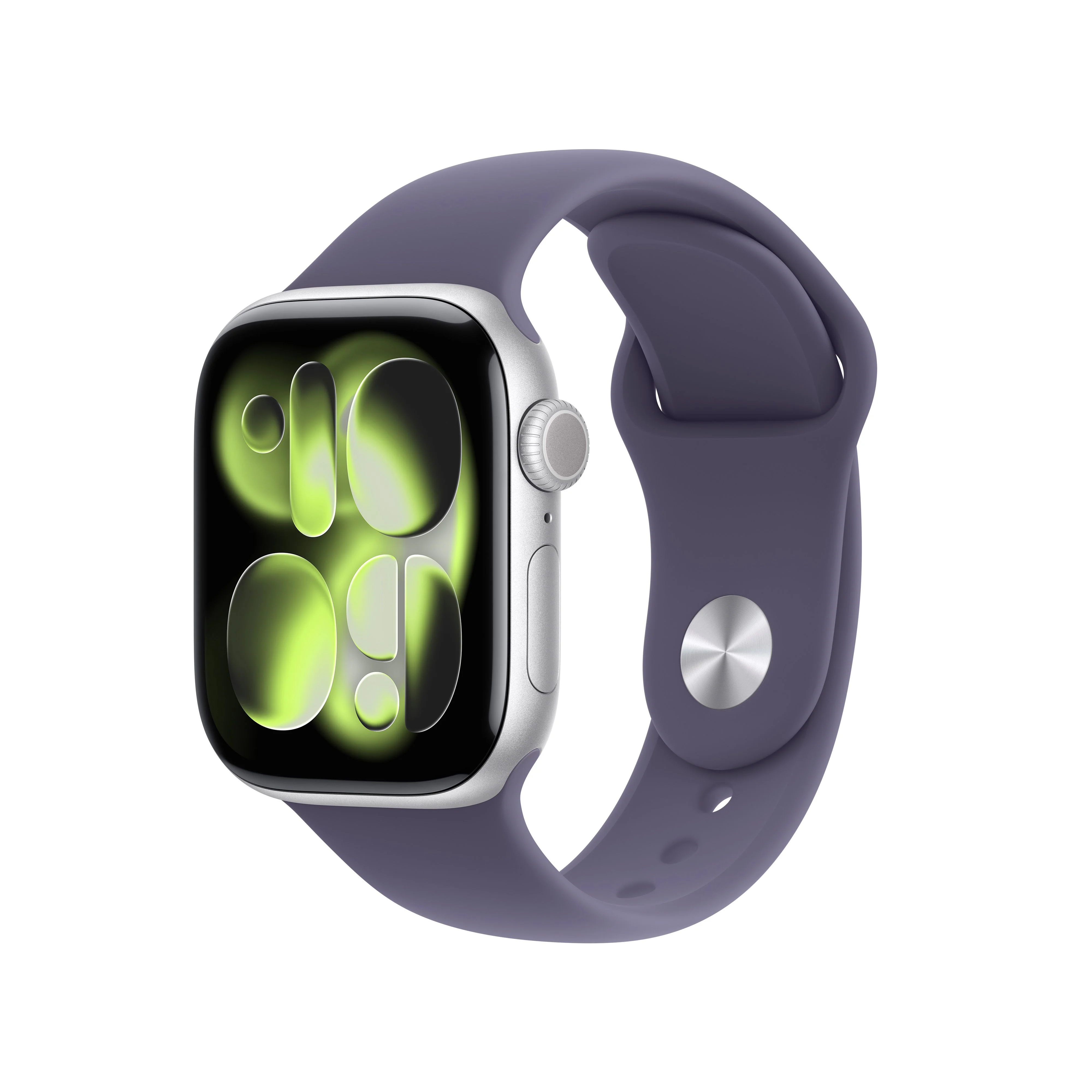 Apple Watch Series 11 (GPS) - Caja de aluminio en plata de 42 mm - Correa deportiva color niebla lila - Talla M/L