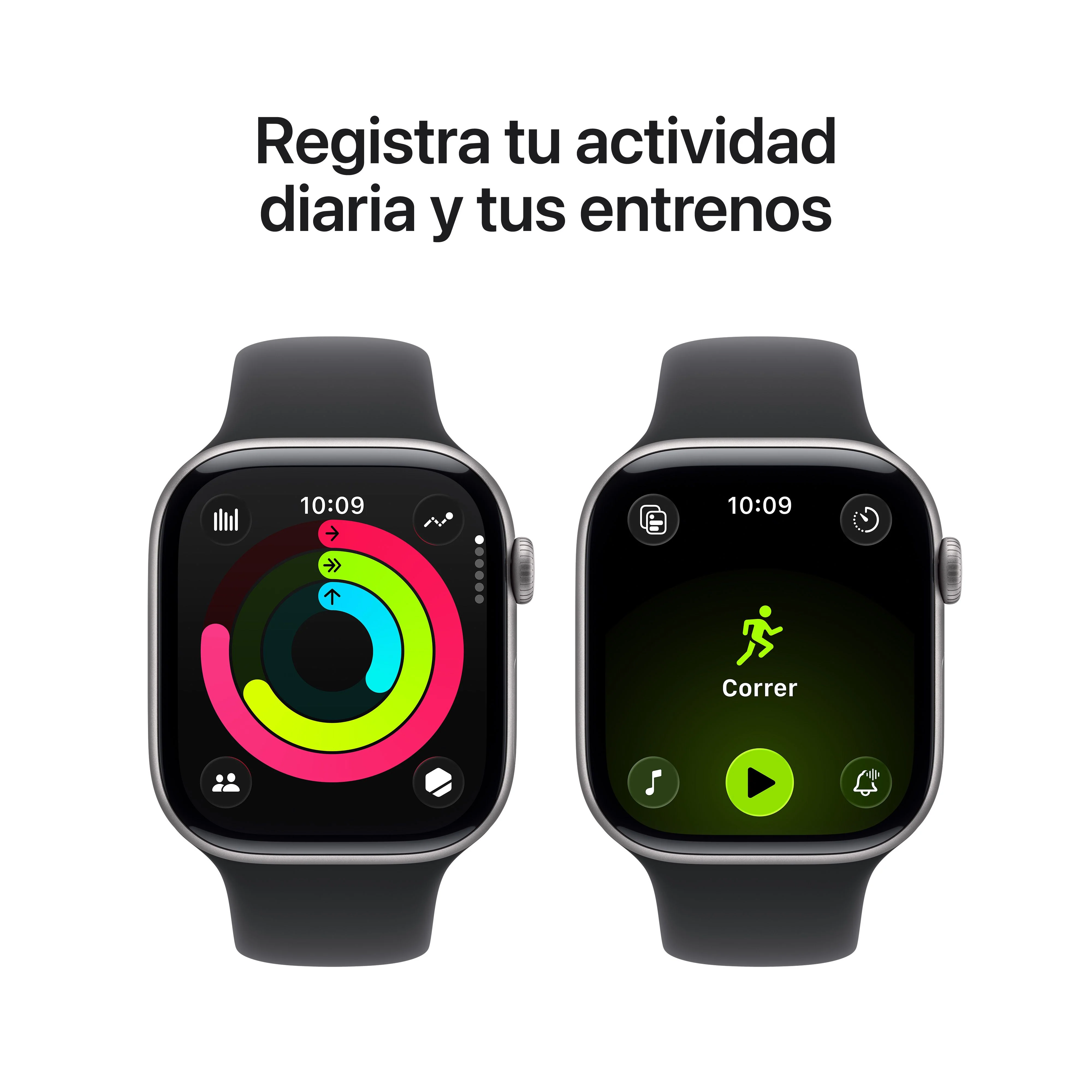 Apple Watch Series 11 (GPS) - Caja de aluminio en gris espacial de 46 mm - Correa deportiva negra - Talla S/M - Image 4