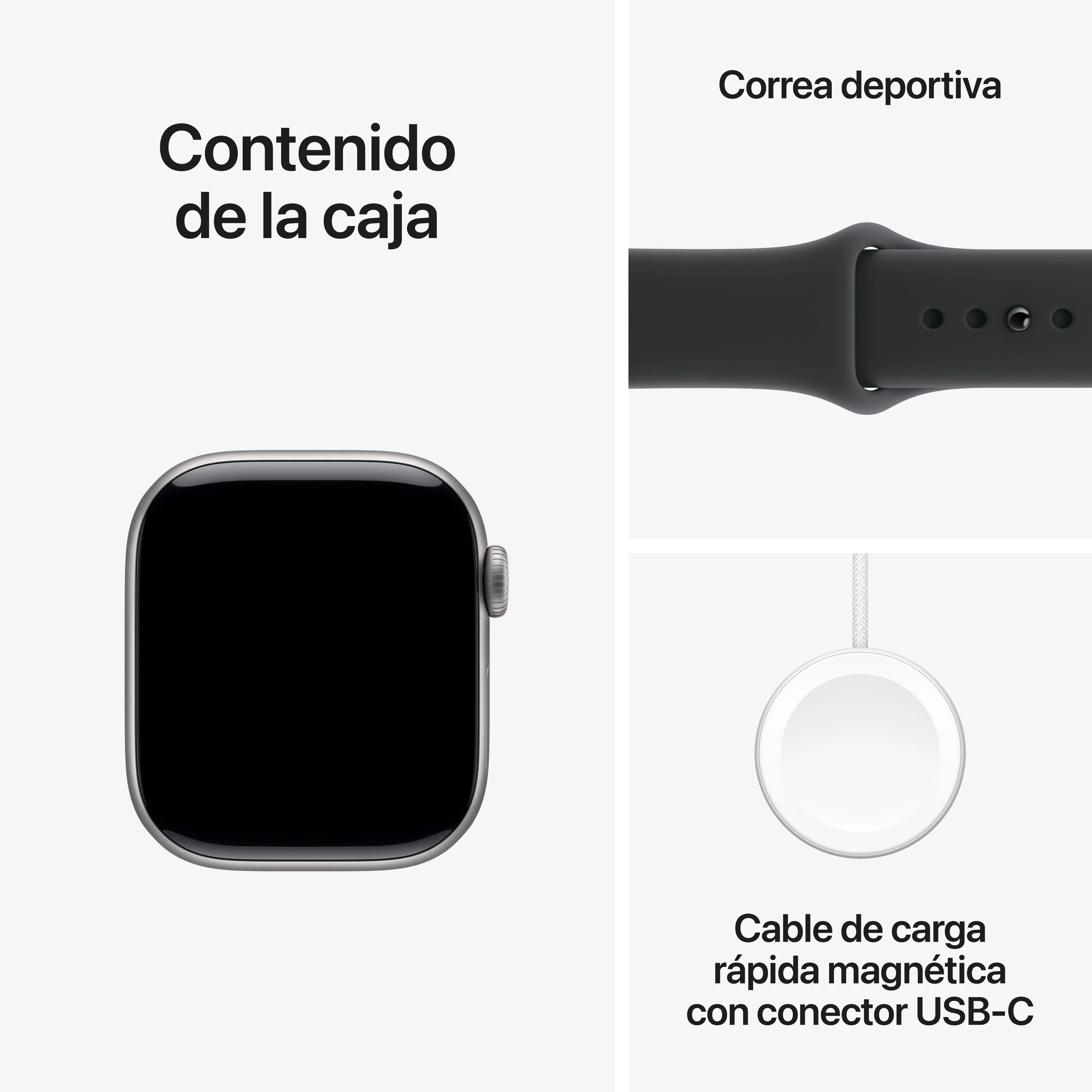 Apple Watch Series 11 (GPS + Cellular) - Caja de aluminio en gris espacial de 42 mm - Correa deportiva negra - Talla M/L - Image 8