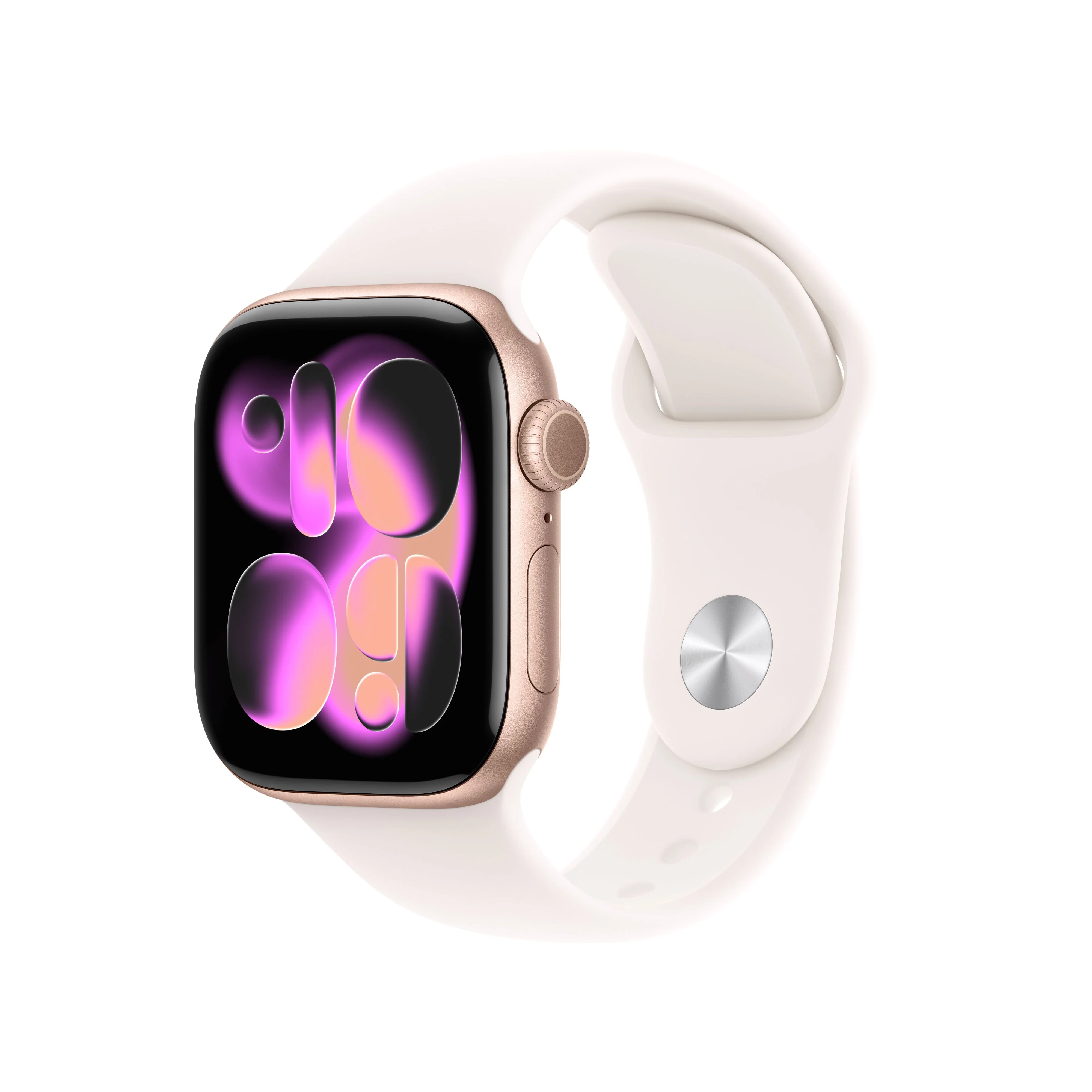 Apple Watch Series 11 (GPS + Cellular) - Caja de aluminio en oro rosa de 42 mm - Correa deportiva rosa rubor - Talla M/L