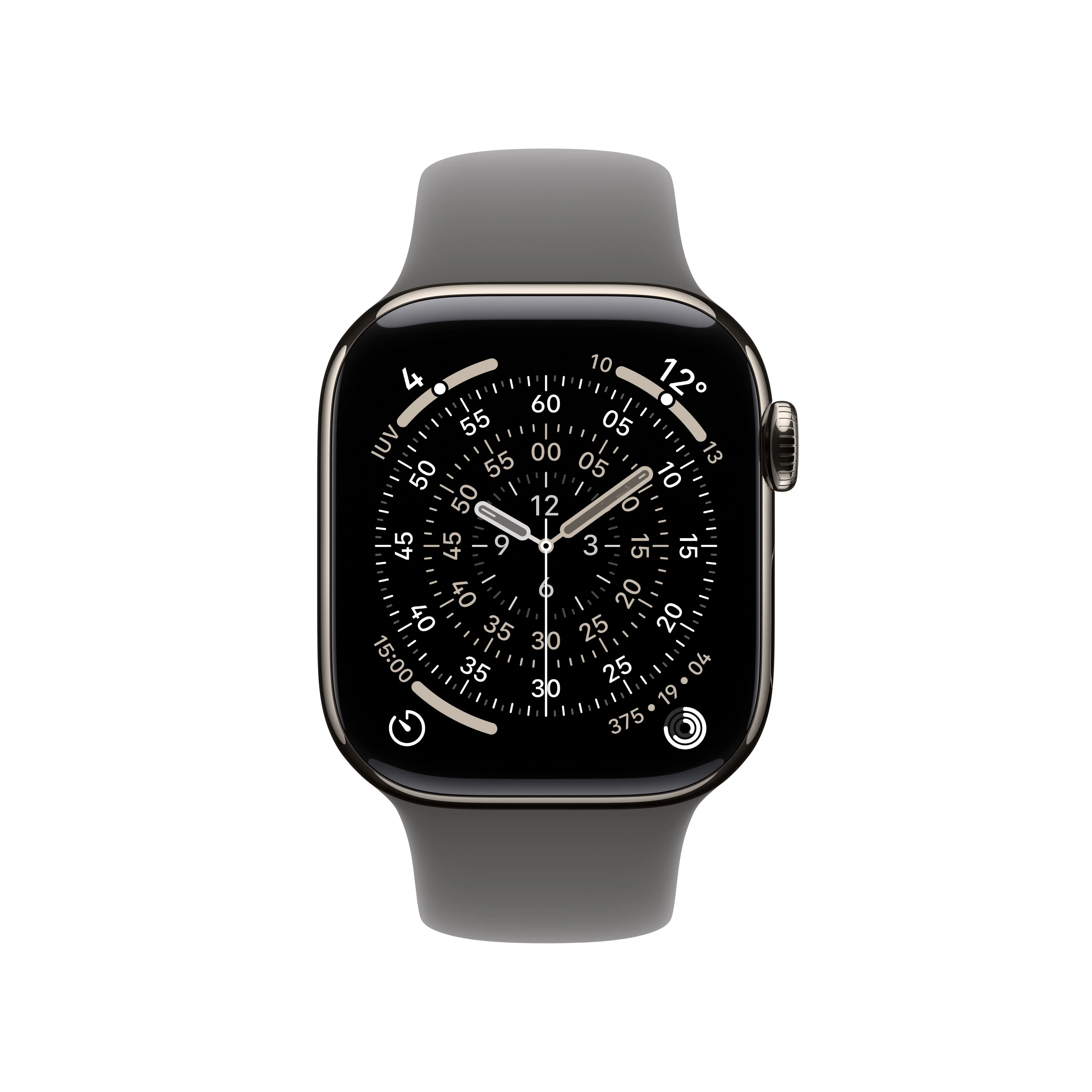 Apple Watch Series 11 (GPS + Cellular) - Caja de titanio natural de 42 mm - Correa deportiva gris piedra - Talla S/M - Image 2