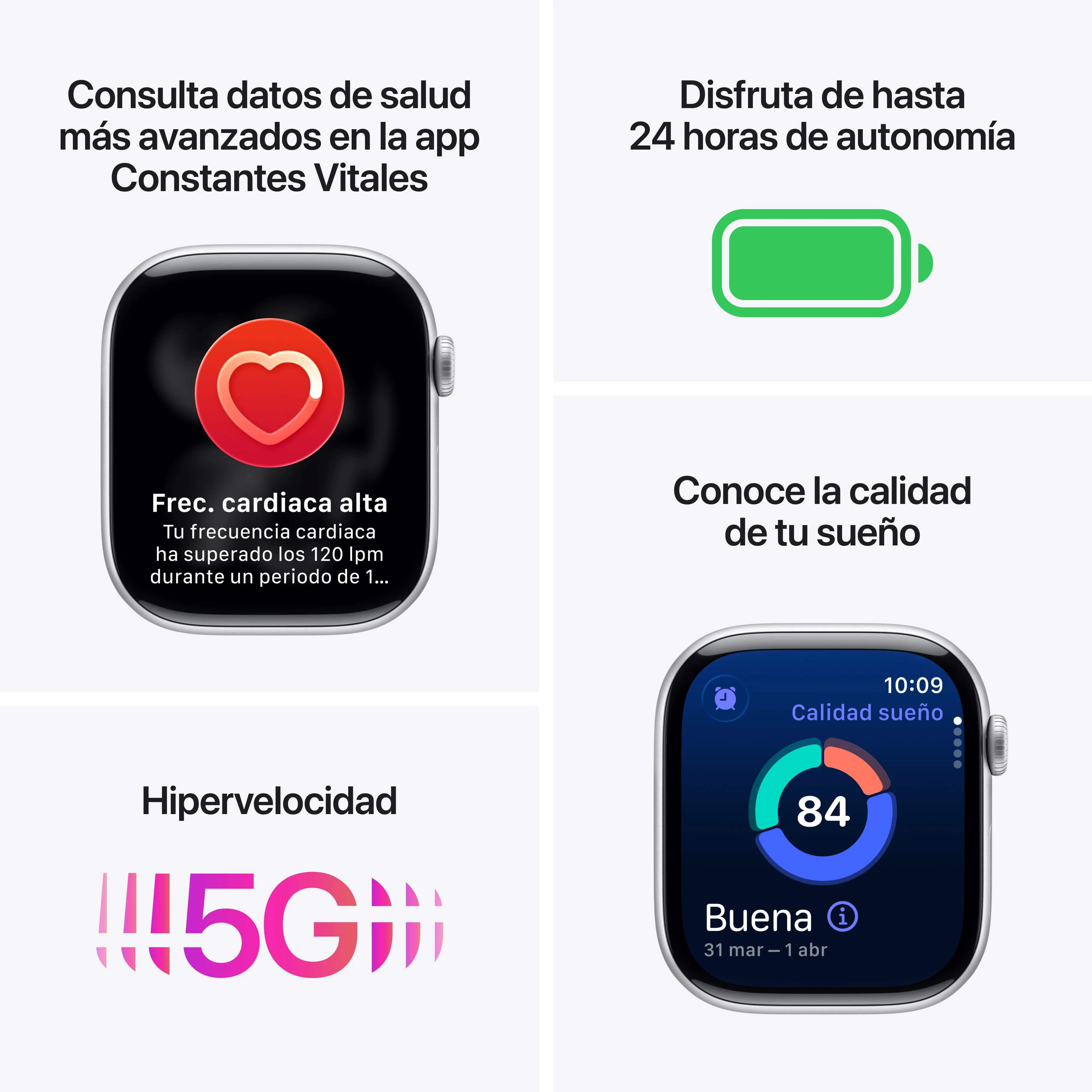 Apple Watch Series 11 (GPS + Cellular) - Caja de titanio natural de 42 mm - Correa deportiva gris piedra - Talla S/M - Image 3