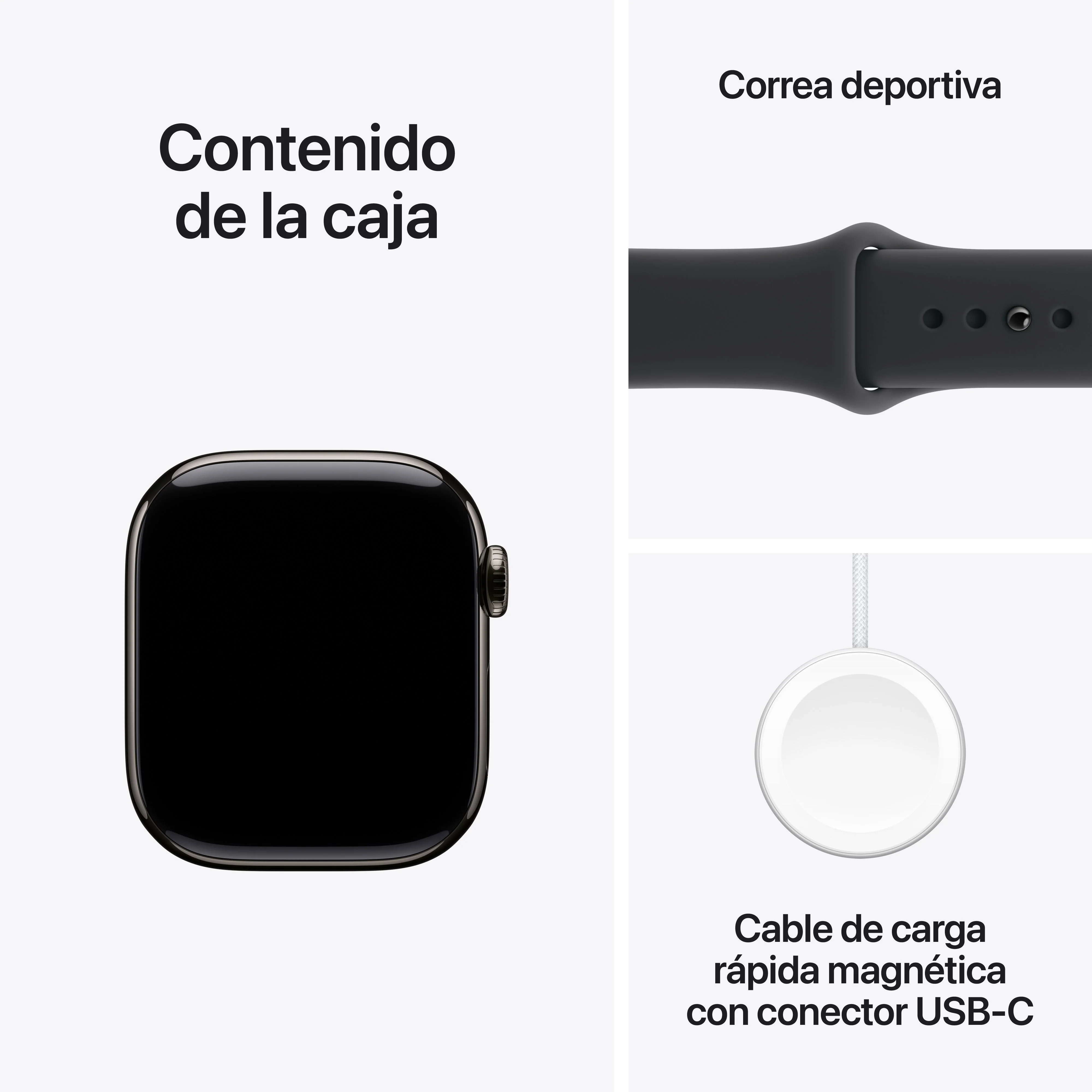 Apple Watch Series 11 (GPS + Cellular) - Caja de titanio en color pizarra de 42 mm - Correa deportiva negra - Talla S/M - Image 8