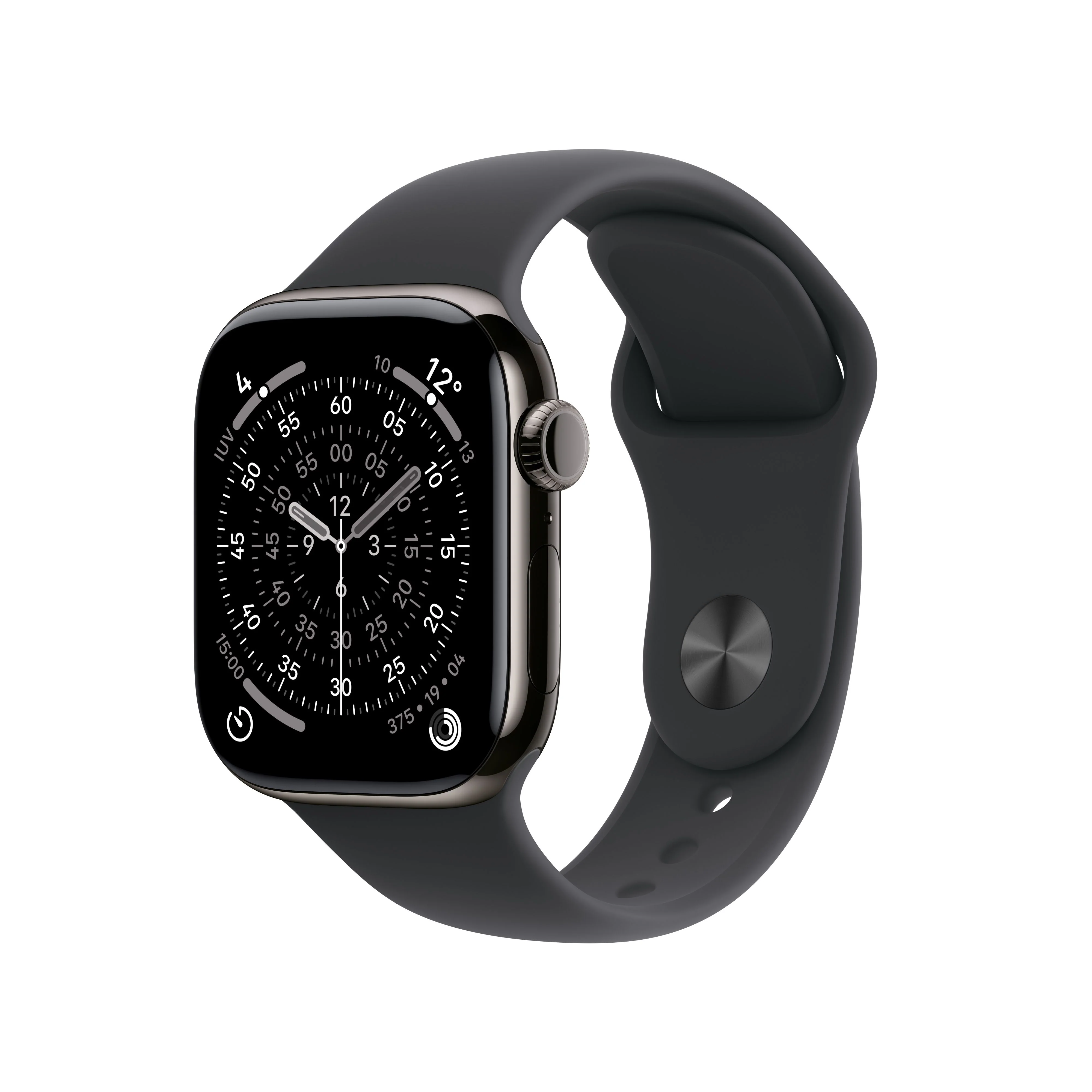 Apple Watch Series 11 (GPS + Cellular) - Caja de titanio en color pizarra de 42 mm - Correa deportiva negra - Talla M/L