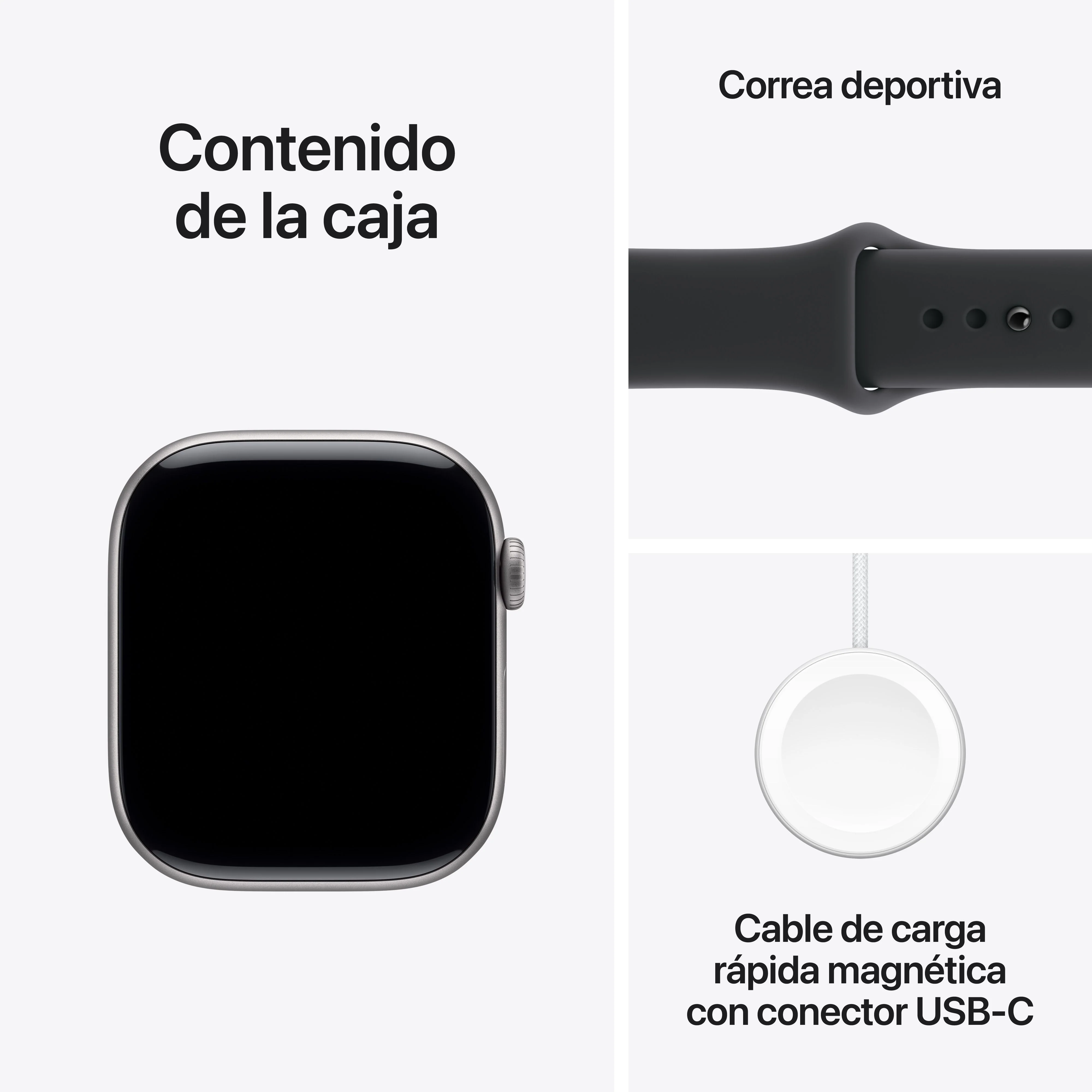Apple Watch Series 11 (GPS + Cellular) - Caja de aluminio en gris espacial de 46 mm - Correa deportiva negra - Talla M/L - Image 8