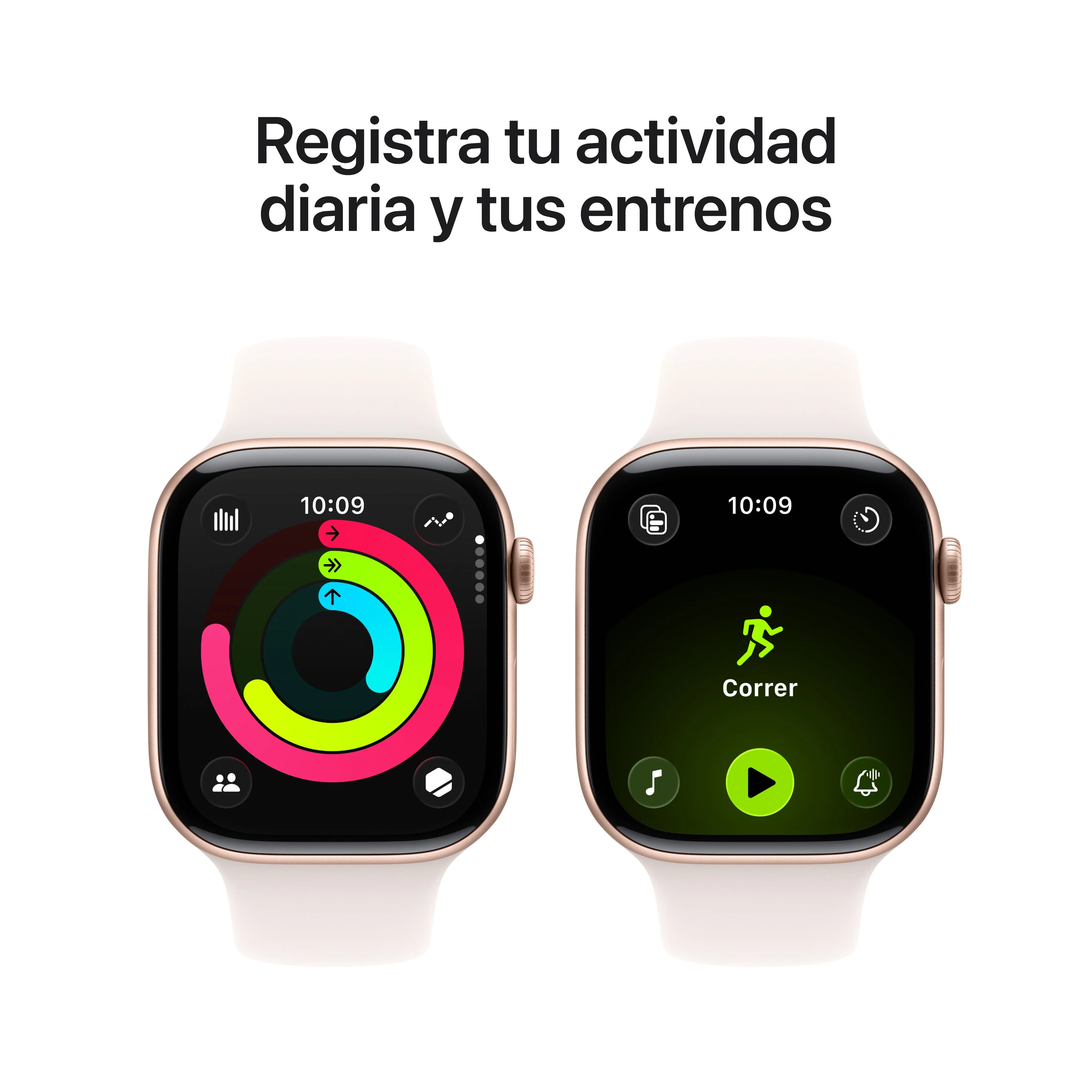 Apple Watch Series 11 (GPS + Cellular) - Caja de aluminio en oro rosa de 46 mm - Correa deportiva rosa rubor - Talla M/L - Image 4