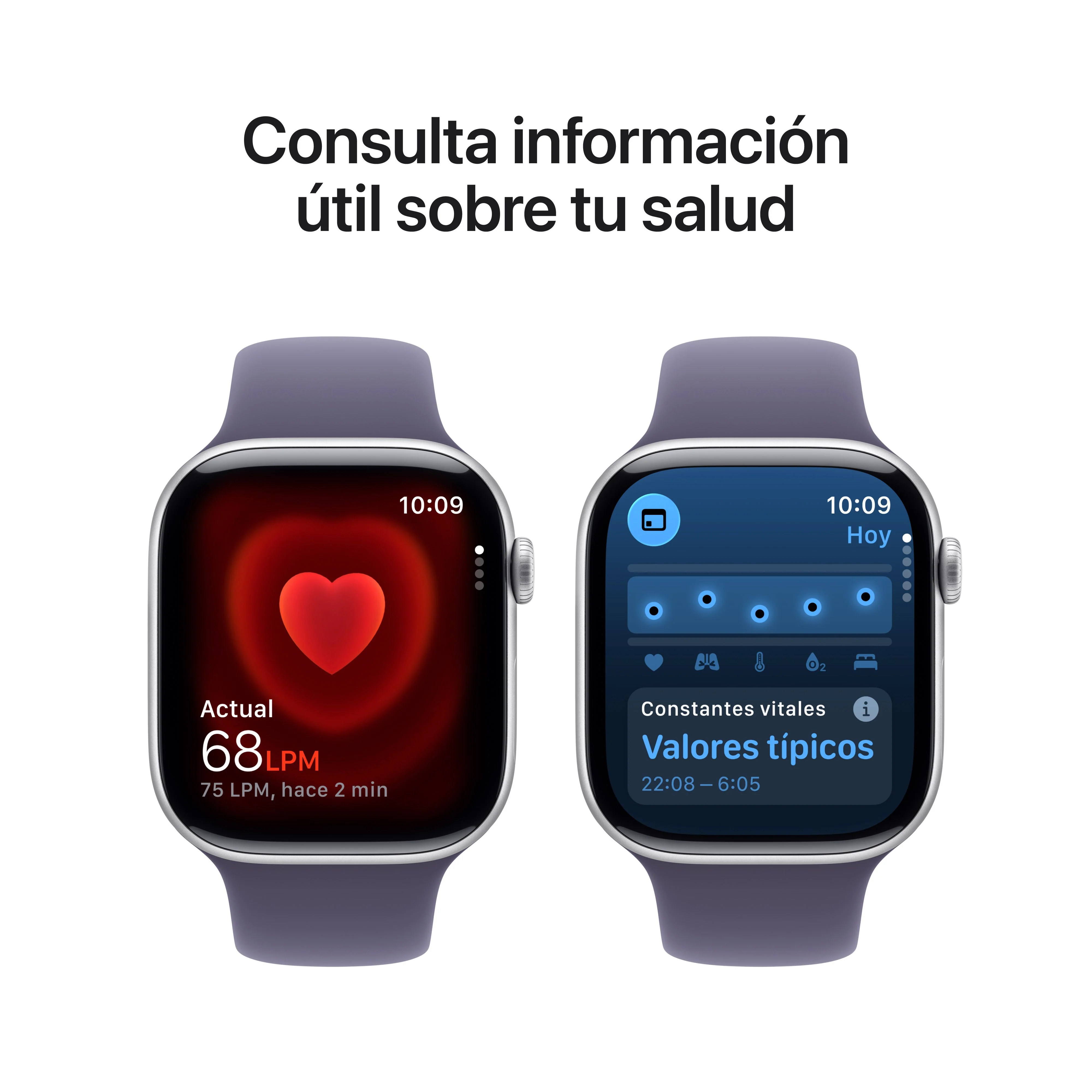 Apple Watch Series 11 (GPS + Cellular) - Caja de aluminio en plata de 46 mm - Correa deportiva color niebla lila - Talla S/M - Image 5