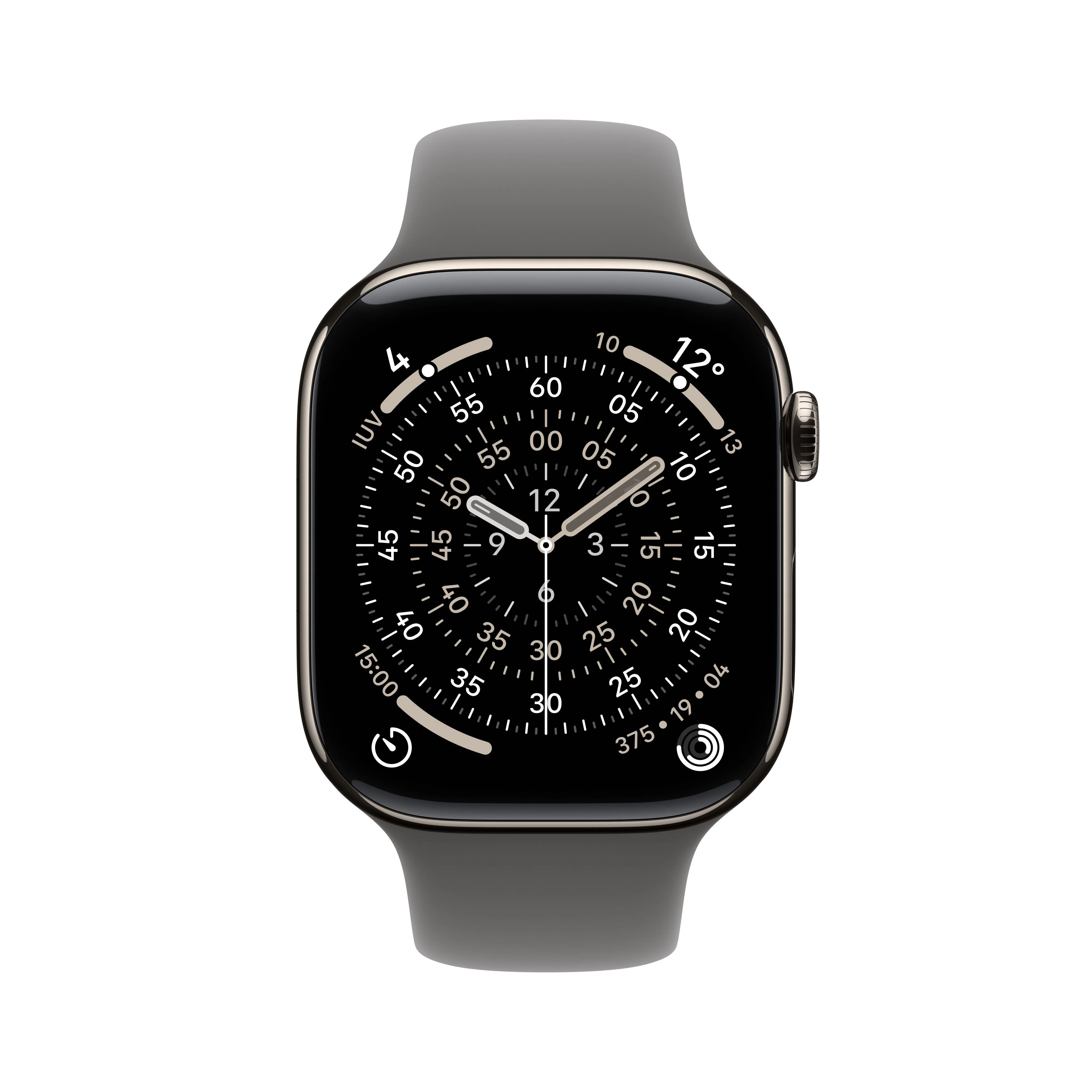 Apple Watch Series 11 (GPS + Cellular) - Caja de titanio natural de 46 mm - Correa deportiva gris piedra - Talla S/M - Image 2