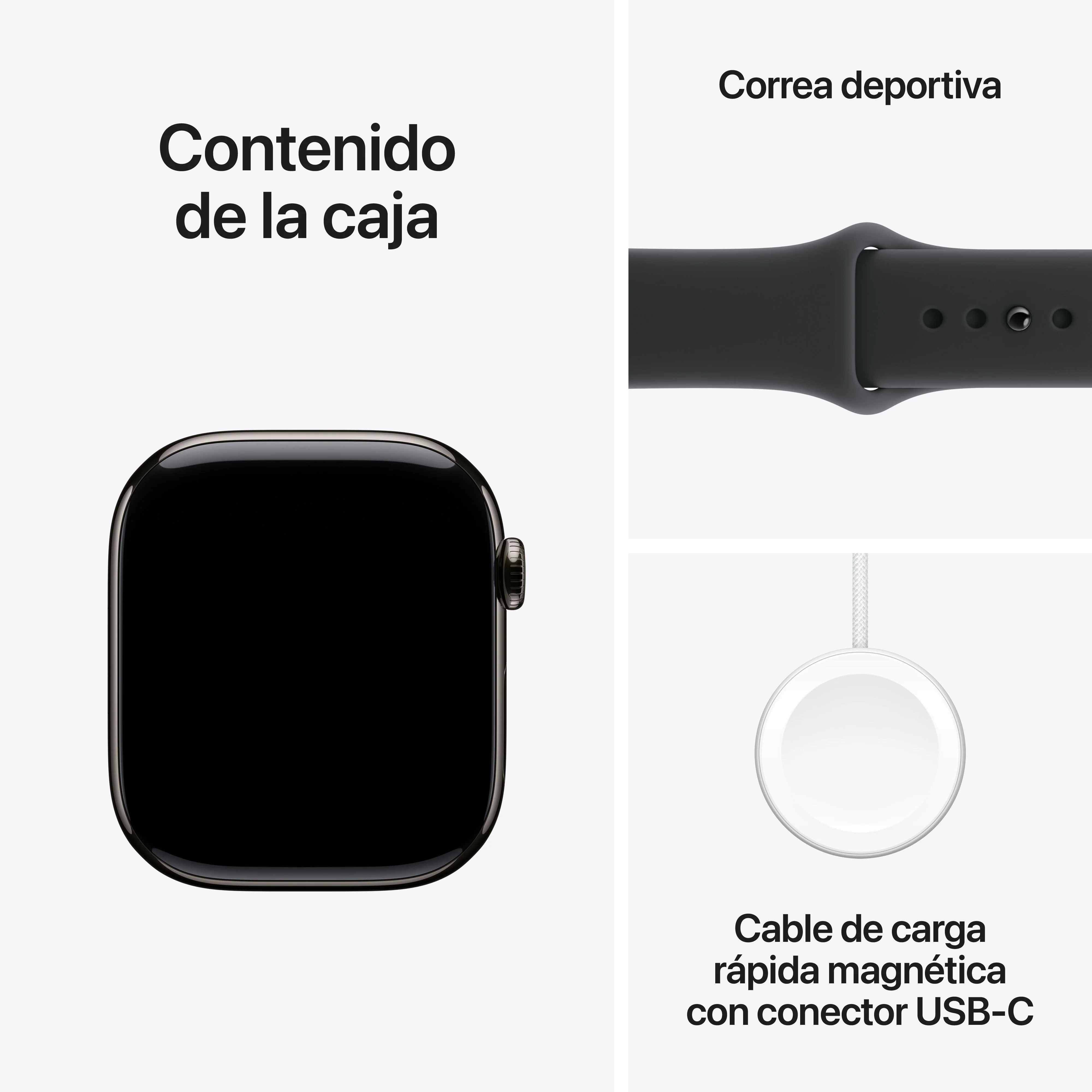 Apple Watch Series 11 (GPS + Cellular) - Caja de titanio en color pizarra de 46 mm - Correa deportiva negra - Talla M/L - Image 8