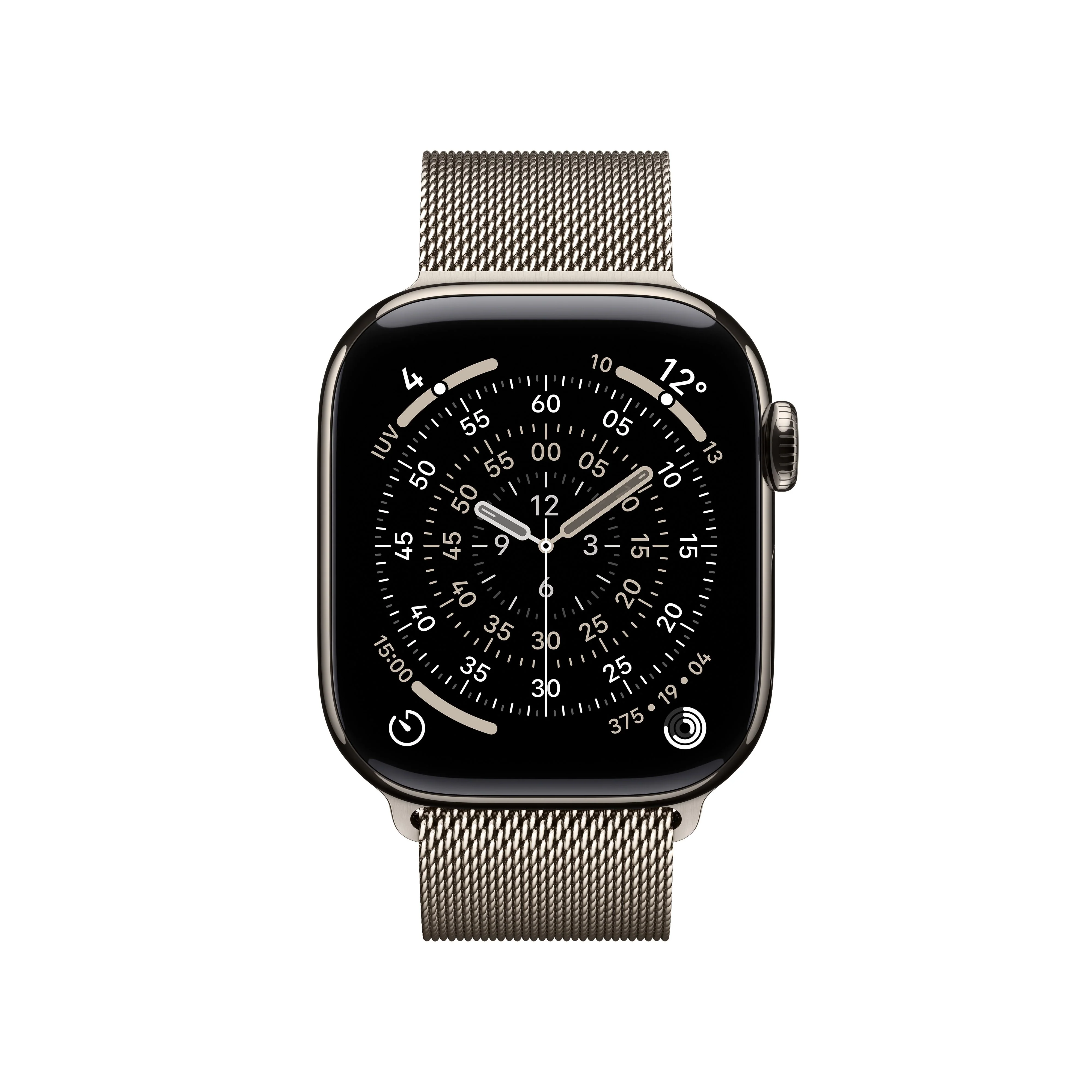 Apple Watch Series 11 (GPS + Cellular) - Caja de titanio natural de 42 mm - Pulsera Milanese Loop en color natural - Image 2