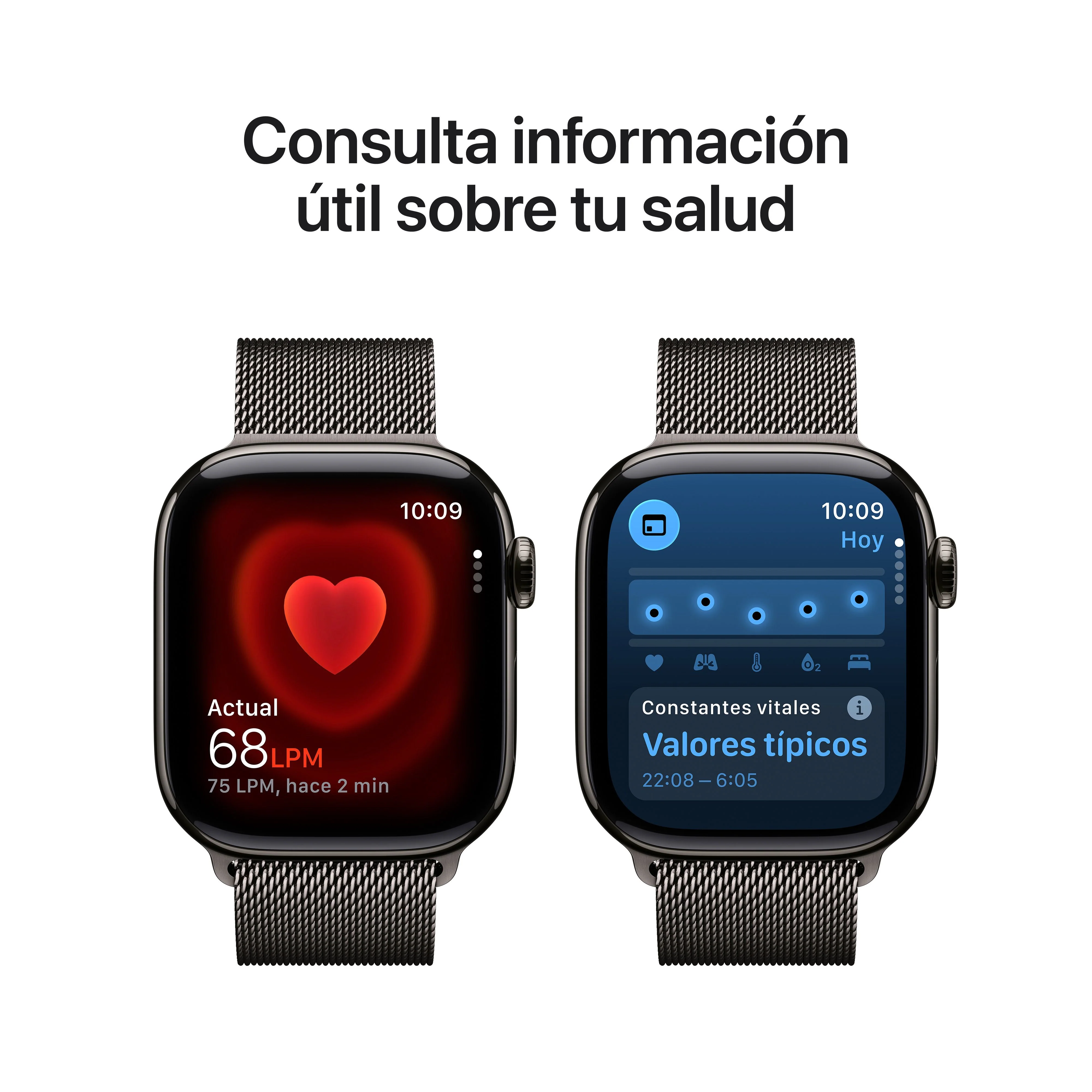 Apple Watch Series 11 (GPS + Cellular) - Caja de titanio en color pizarra de 42 mm - Pulsera Milanese Loop en color pizarra - Image 5