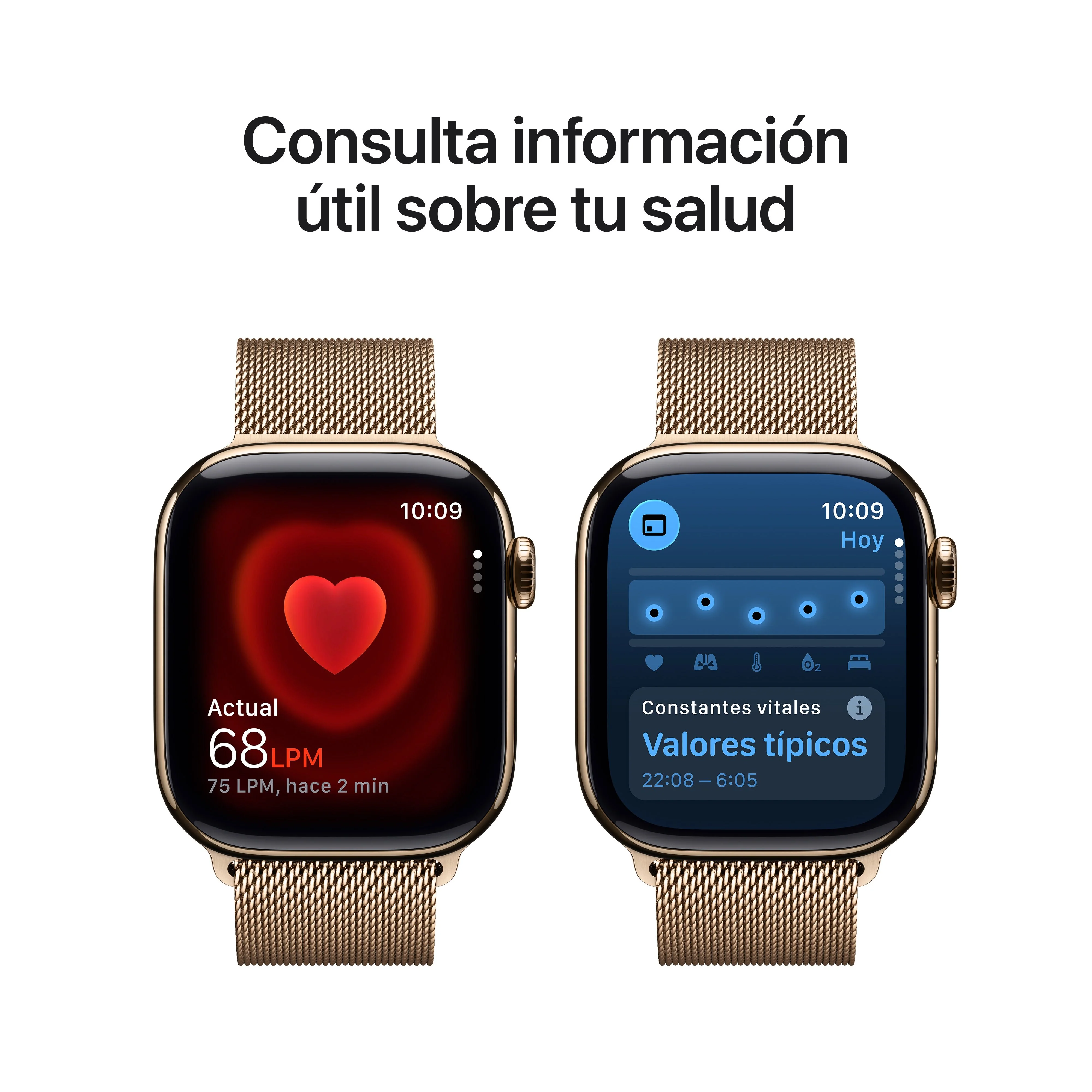 Apple Watch Series 11 (GPS + Cellular) - Caja de titanio en oro de 42 mm - Pulsera Milanese Loop en oro - Image 5