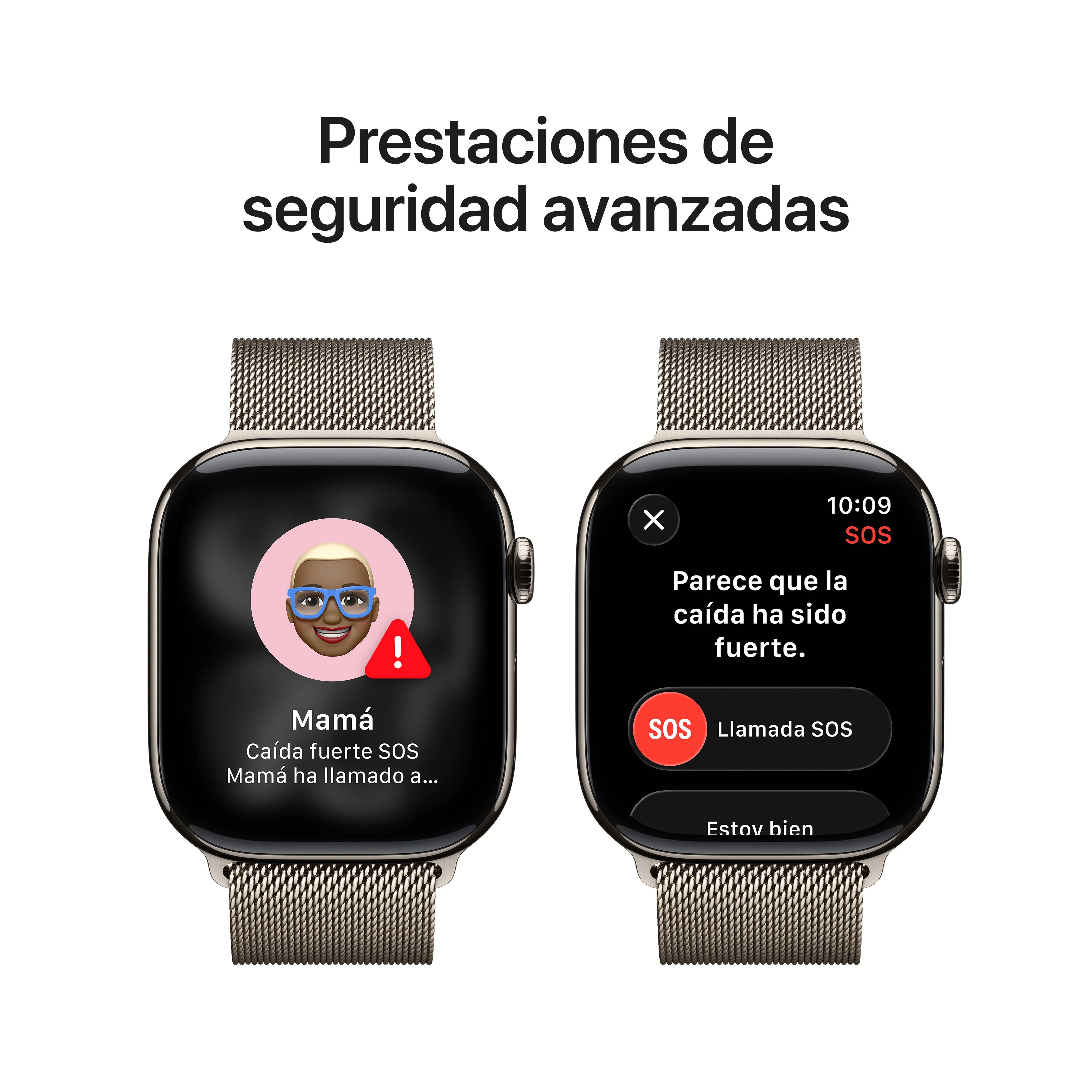 Apple Watch Series 11 (GPS + Cellular) - Caja de titanio natural de 46 mm - Pulsera Milanese Loop en color natural - Talla S/M - Image 6