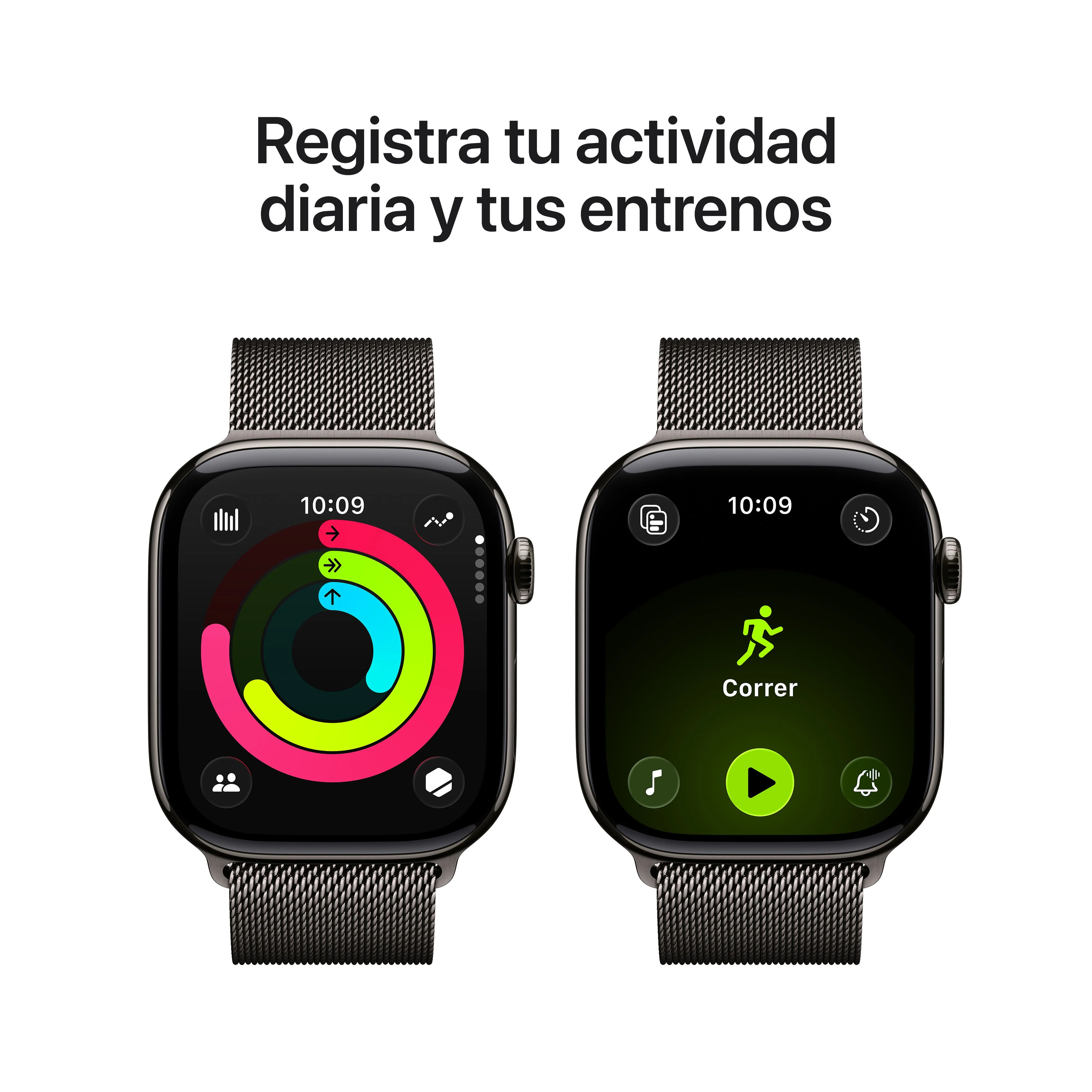 Apple Watch Series 11 (GPS + Cellular) - Caja de titanio en color pizarra de 46 mm - Pulsera Milanese Loop en color pizarra - Talla S/M - Image 4