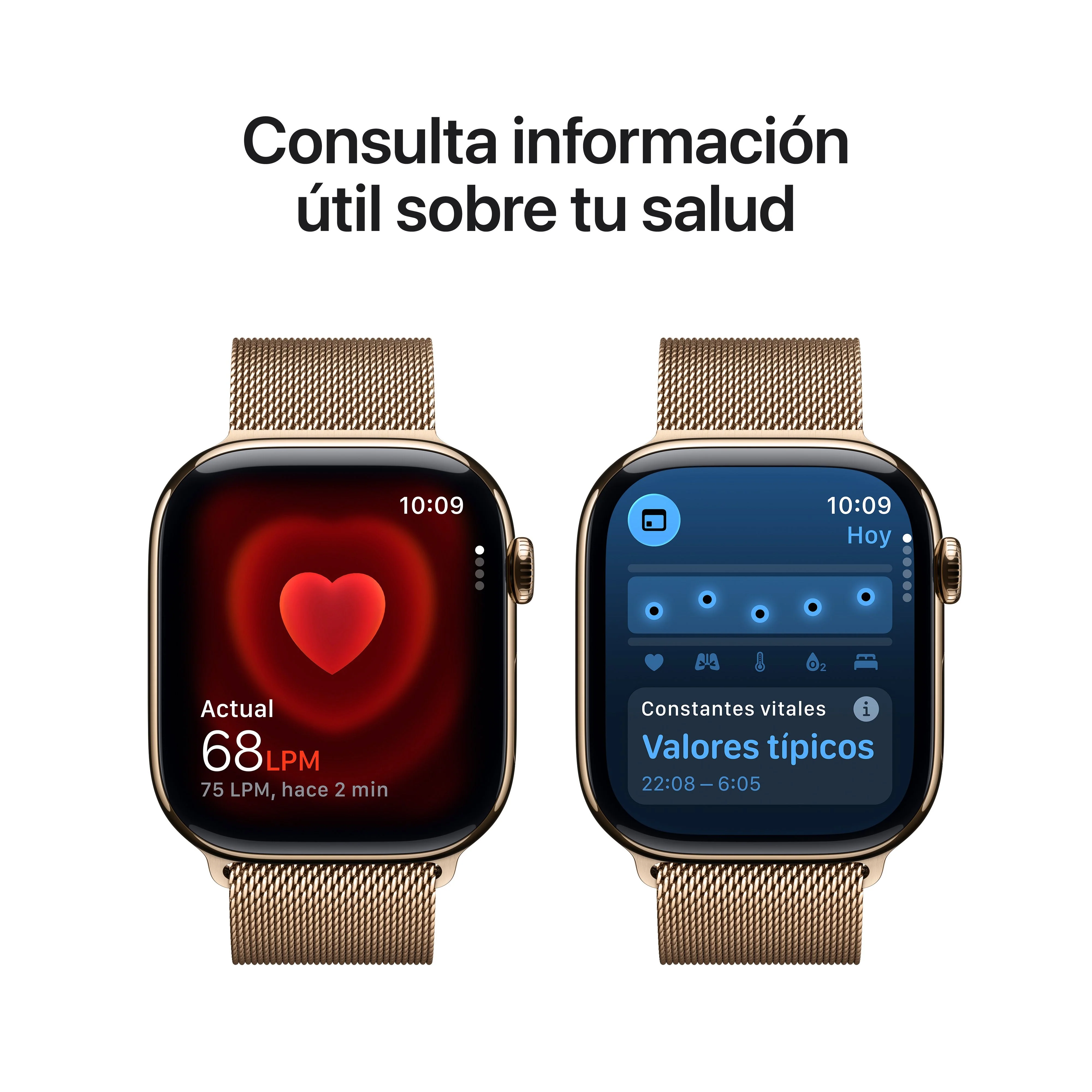 Apple Watch Series 11 (GPS + Cellular) - Caja de titanio en oro de 46 mm - Pulsera Milanese Loop en oro - Talla M/L - Image 5