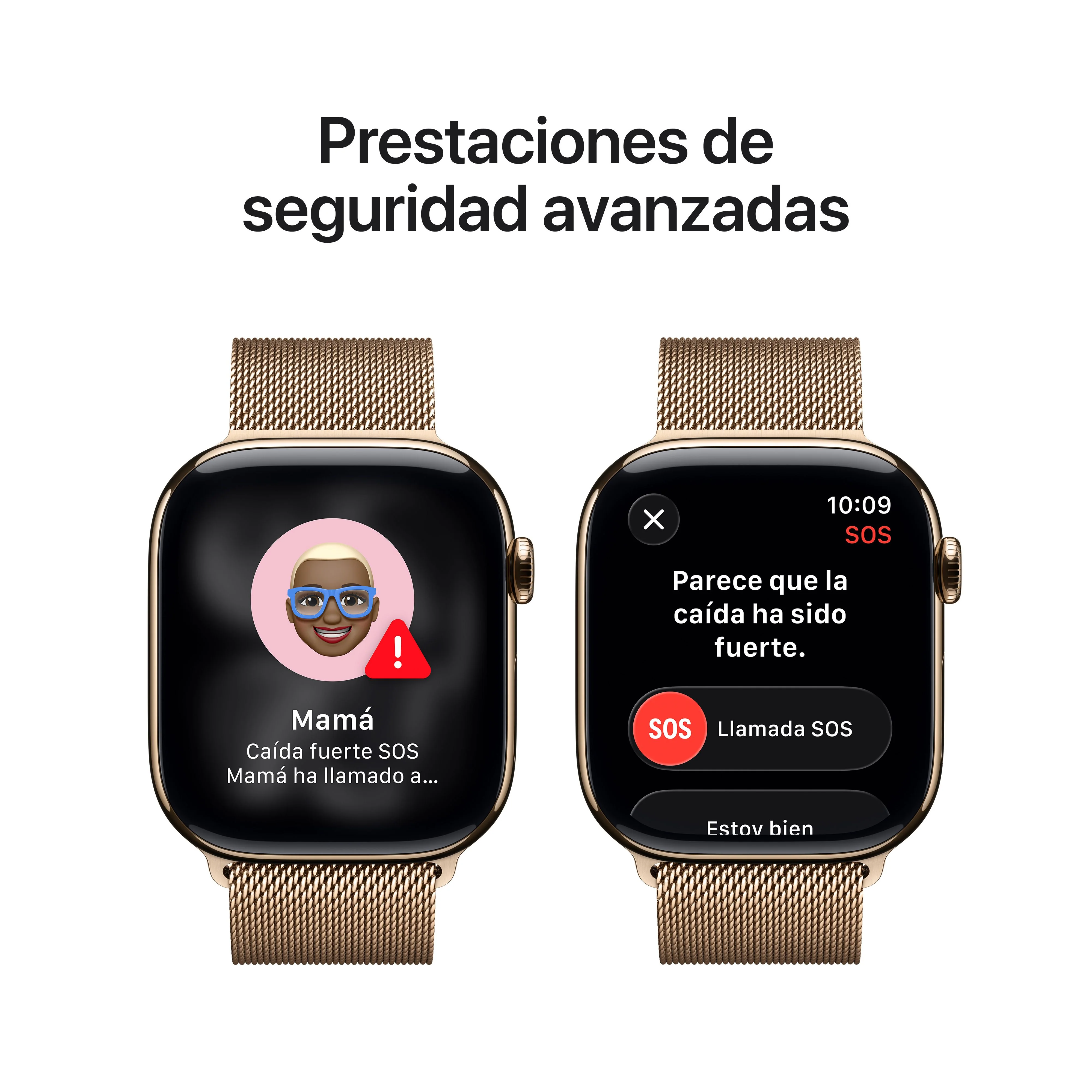 Apple Watch Series 11 (GPS + Cellular) - Caja de titanio en oro de 46 mm - Pulsera Milanese Loop en oro - Talla M/L - Image 6