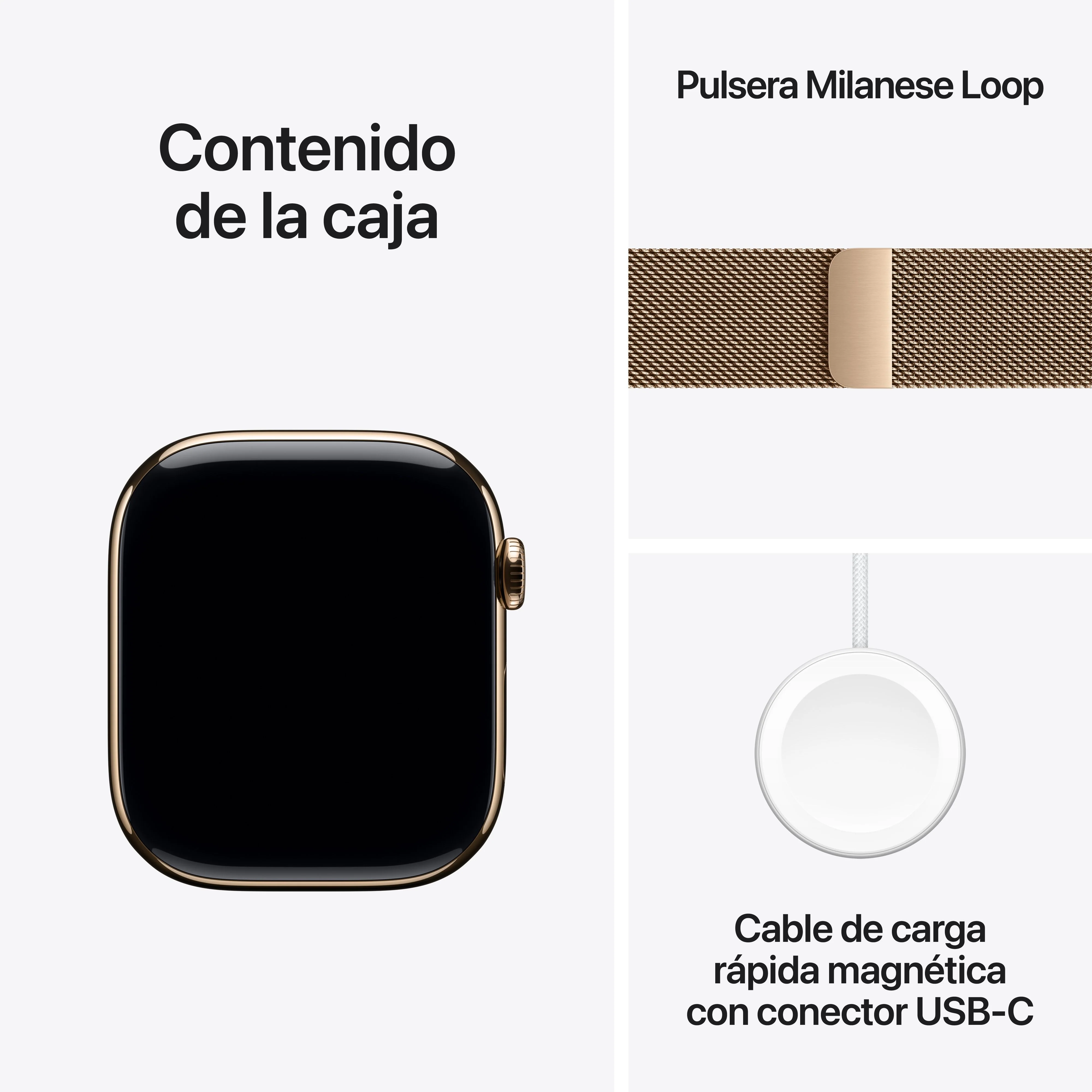 Apple Watch Series 11 (GPS + Cellular) - Caja de titanio en oro de 46 mm - Pulsera Milanese Loop en oro - Talla M/L - Image 8