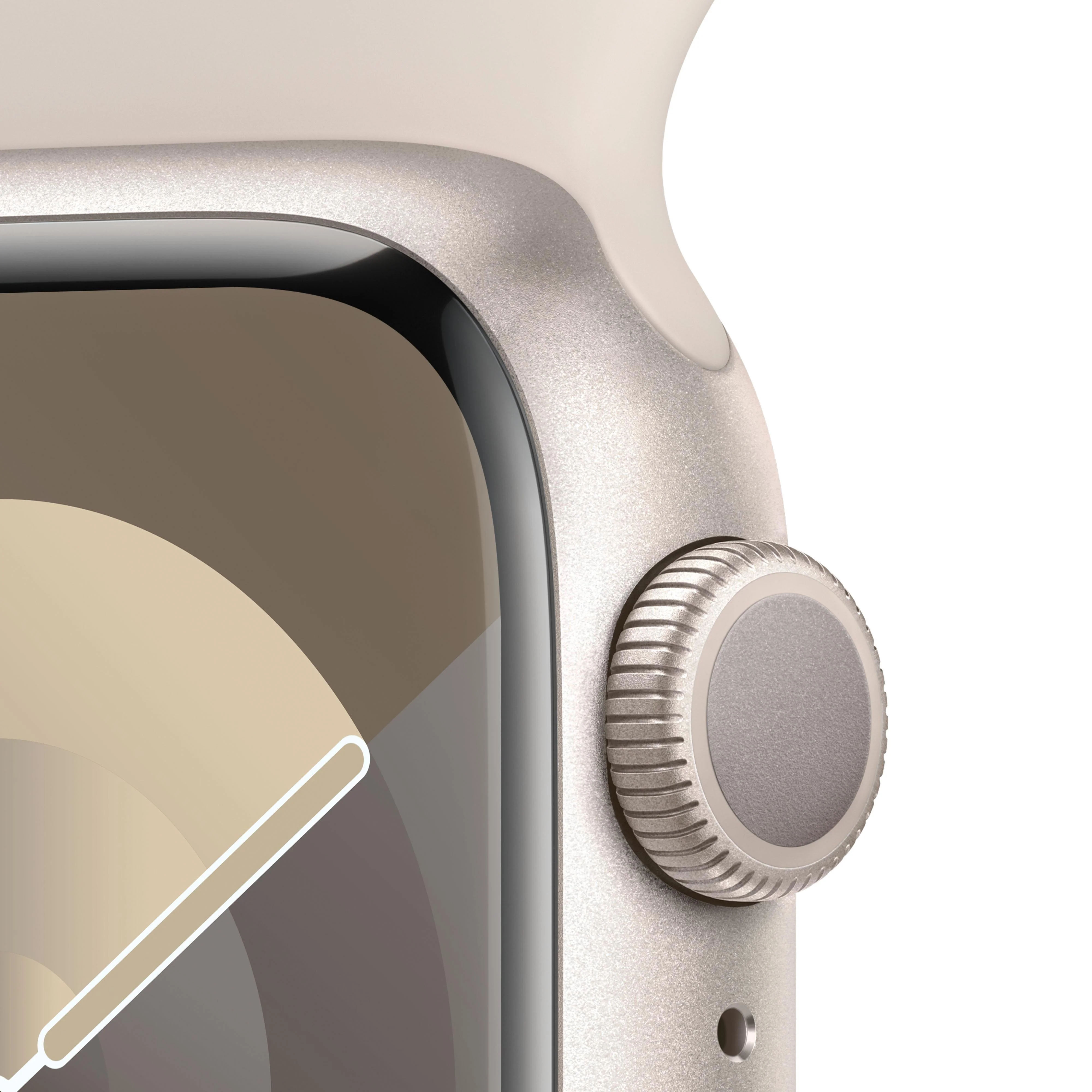 Apple Watch Series 9 (GPS) - Caja de aluminio en blanco estrella de 41 mm - Correa deportiva blanco estrella - Talla S/M - Image 3