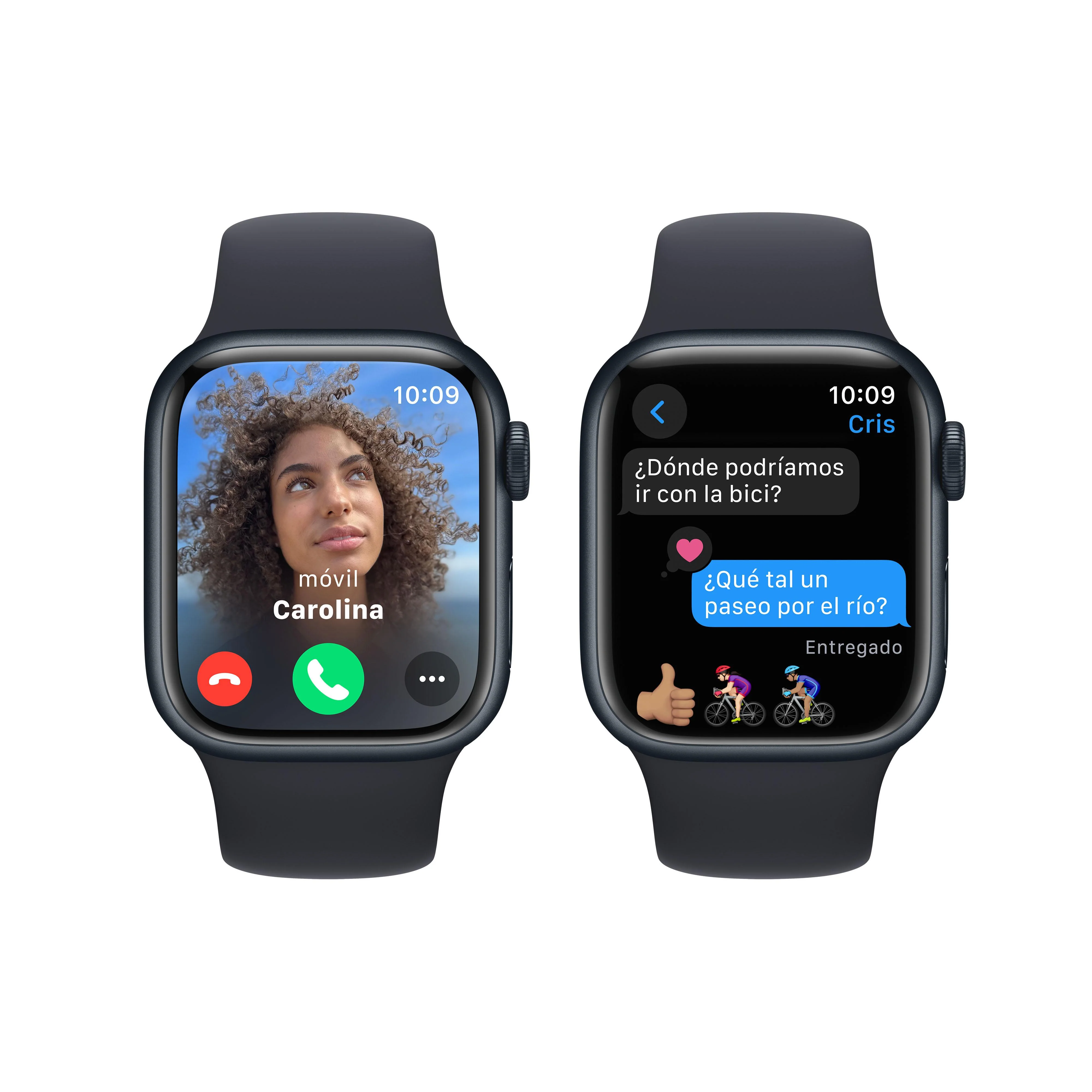 Apple Watch Series 9 (GPS) - Caja de aluminio en color medianoche de 41 mm - Correa deportiva color medianoche - Talla M/L - Image 6