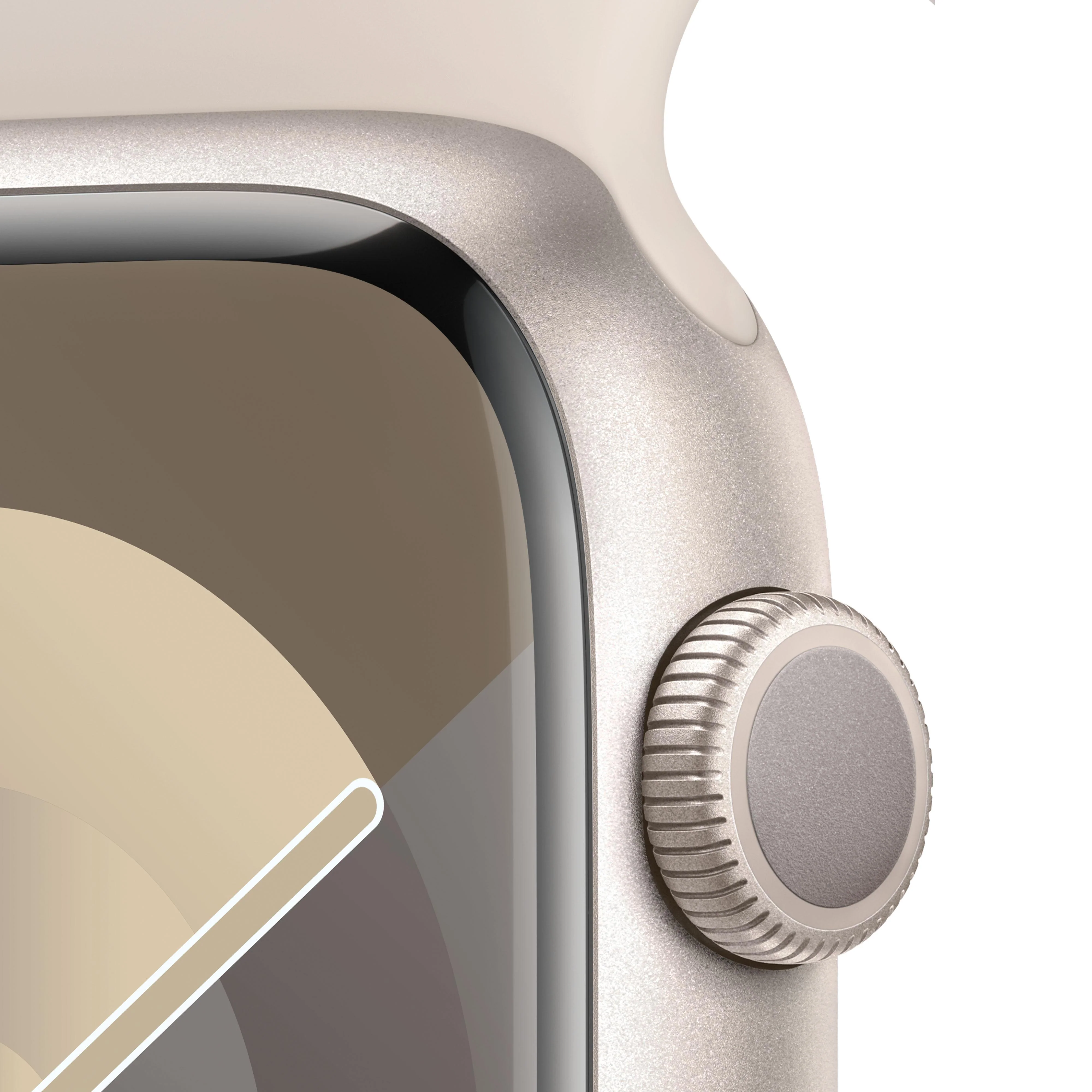 Apple Watch Series 9 (GPS) - Caja de aluminio en blanco estrella de 45 mm - Correa deportiva blanco estrella - Talla S/M - Image 3