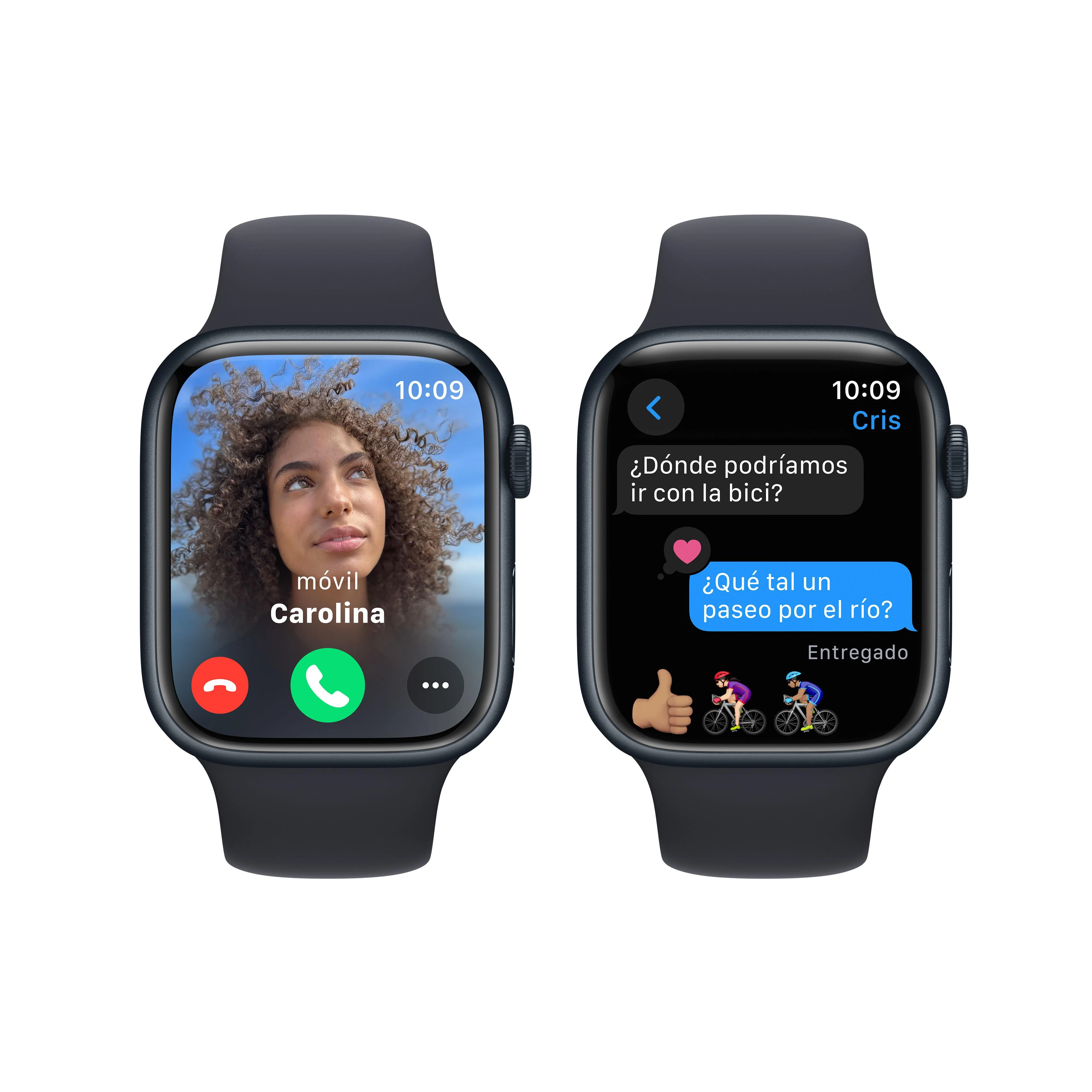 Apple Watch Series 9 (GPS) - Caja de aluminio en color medianoche de 45 mm - Correa deportiva color medianoche - Talla S/M - Image 6