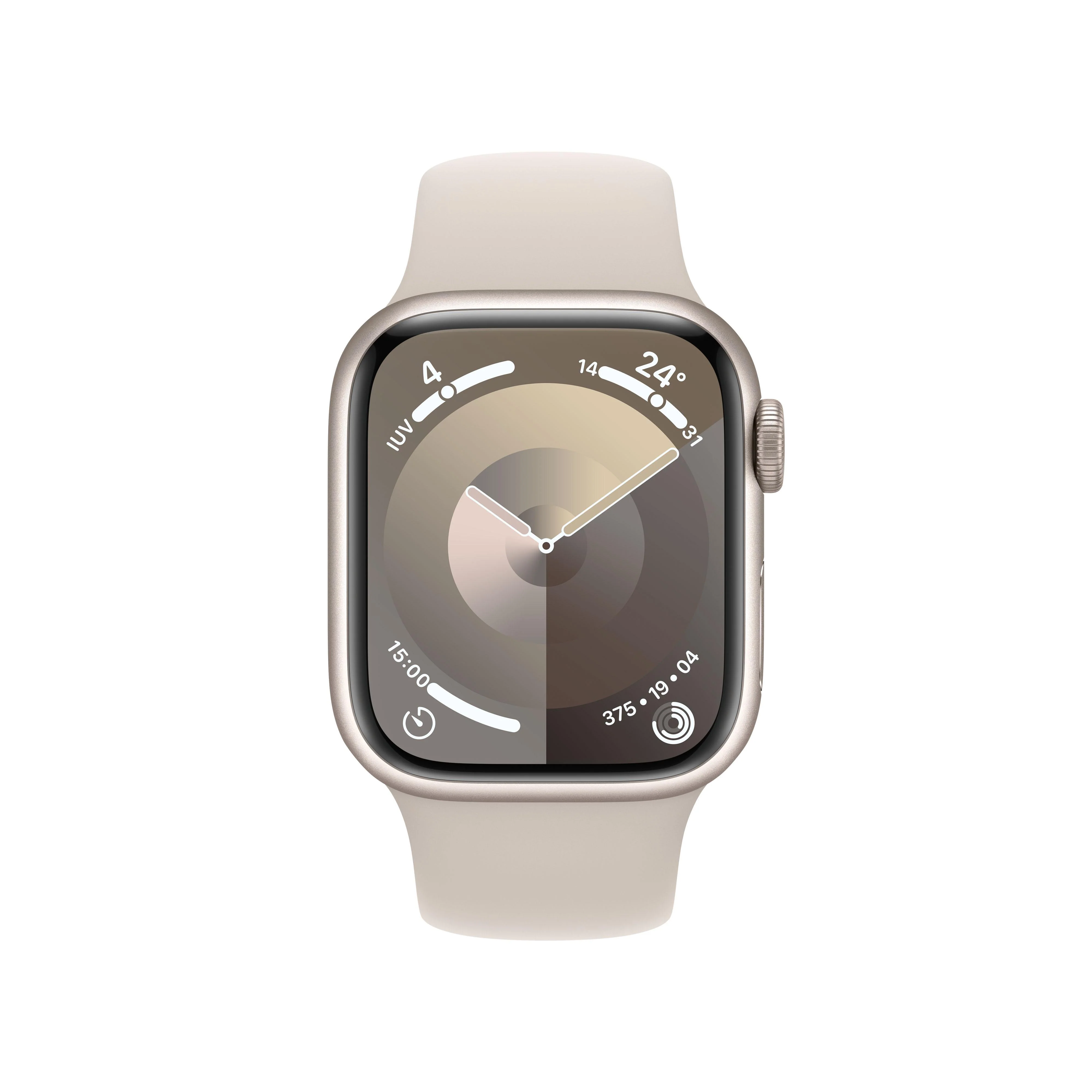 Apple Watch Series 9 (GPS + Cellular) - Caja de aluminio en blanco estrella de 41 mm - Correa deportiva blanco estrella - Talla S/M - Image 2