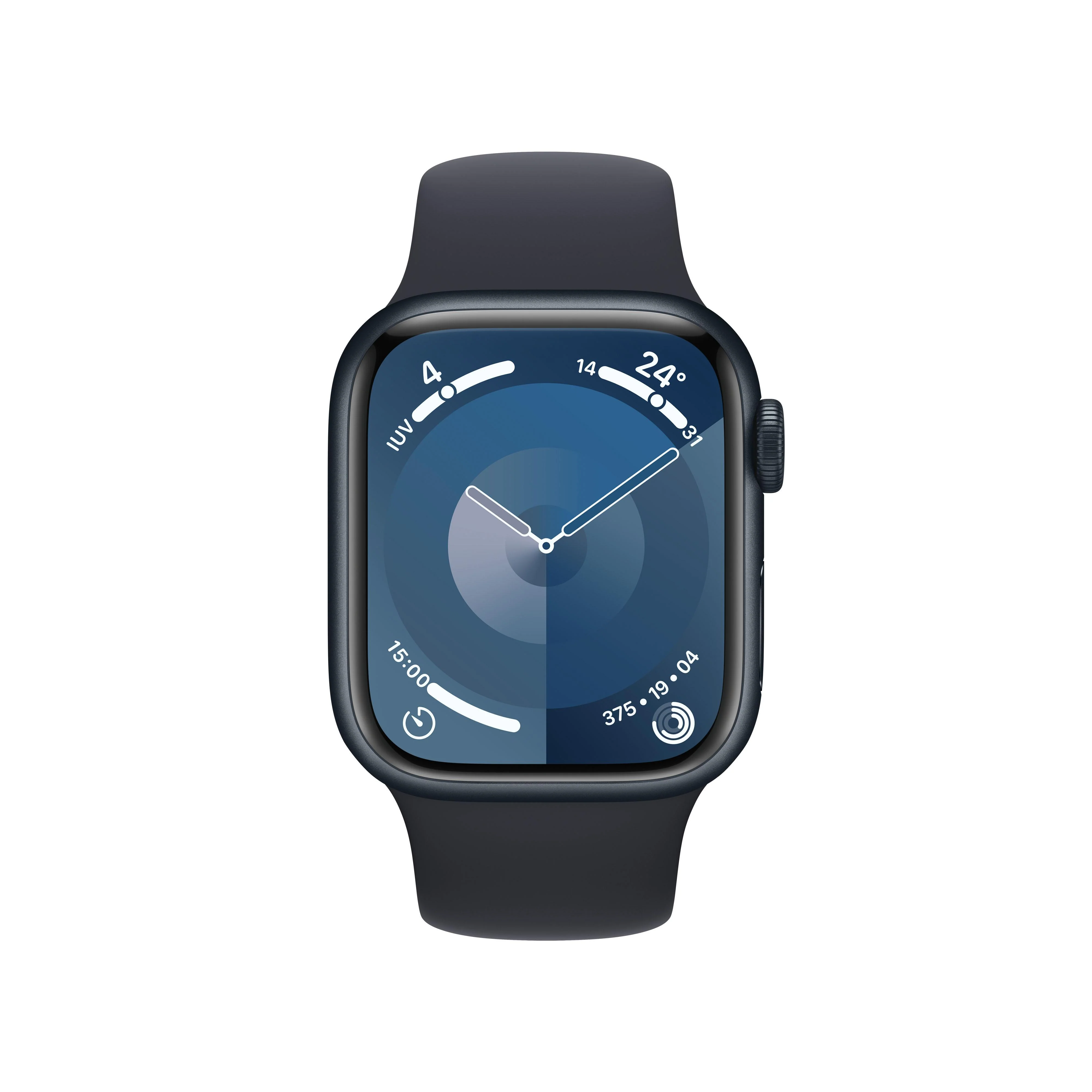 Apple Watch Series 9 (GPS + Cellular) - Caja de aluminio en color medianoche de 41 mm - Correa deportiva color medianoche - Talla S/M - Image 2