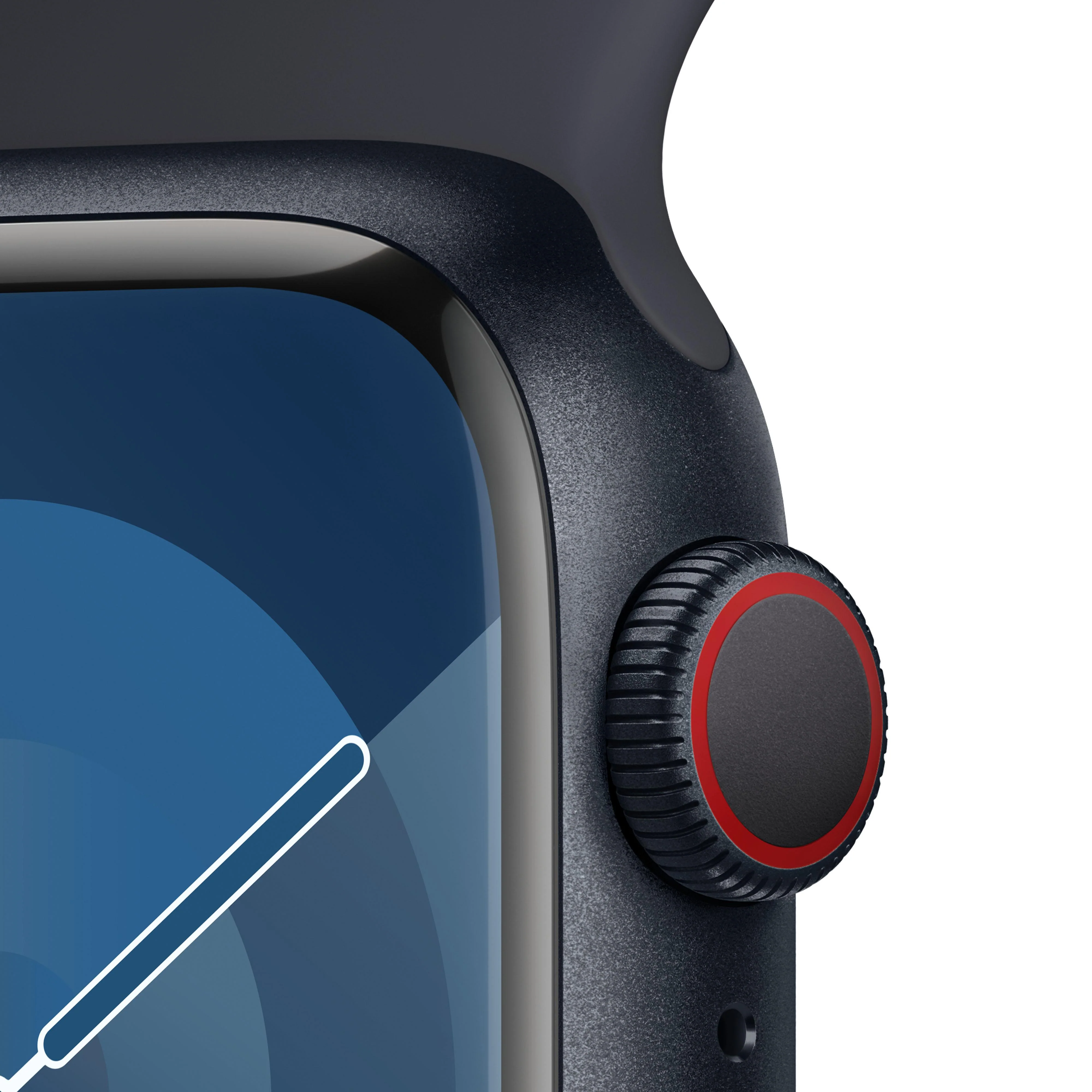 Apple Watch Series 9 (GPS + Cellular) - Caja de aluminio en color medianoche de 41 mm - Correa deportiva color medianoche - Talla M/L - Image 3