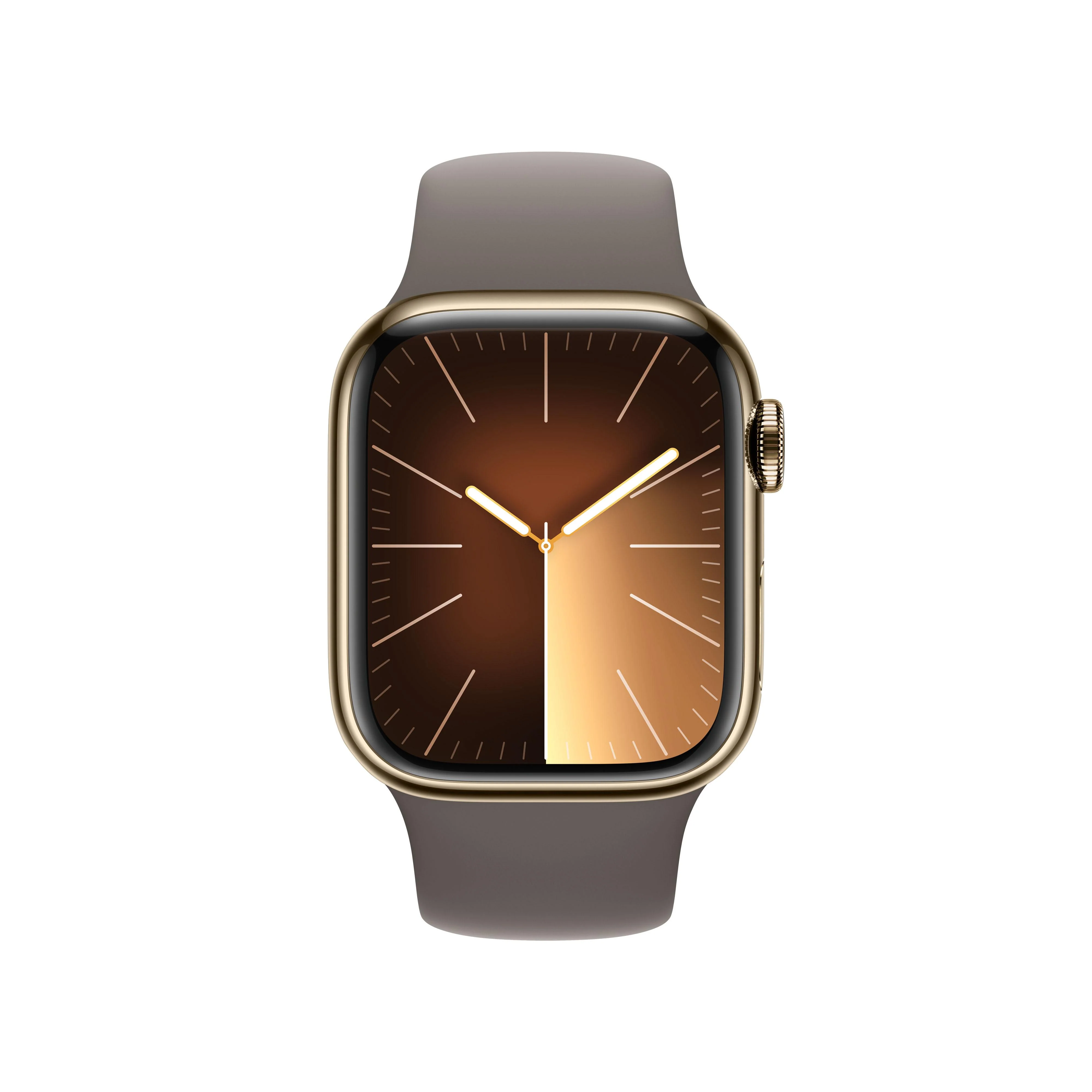 Apple Watch Series 9 (GPS + Cellular) - Caja de acero inoxidable en oro de 41 mm - Correa deportiva color arcilla - Talla S/M - Image 2