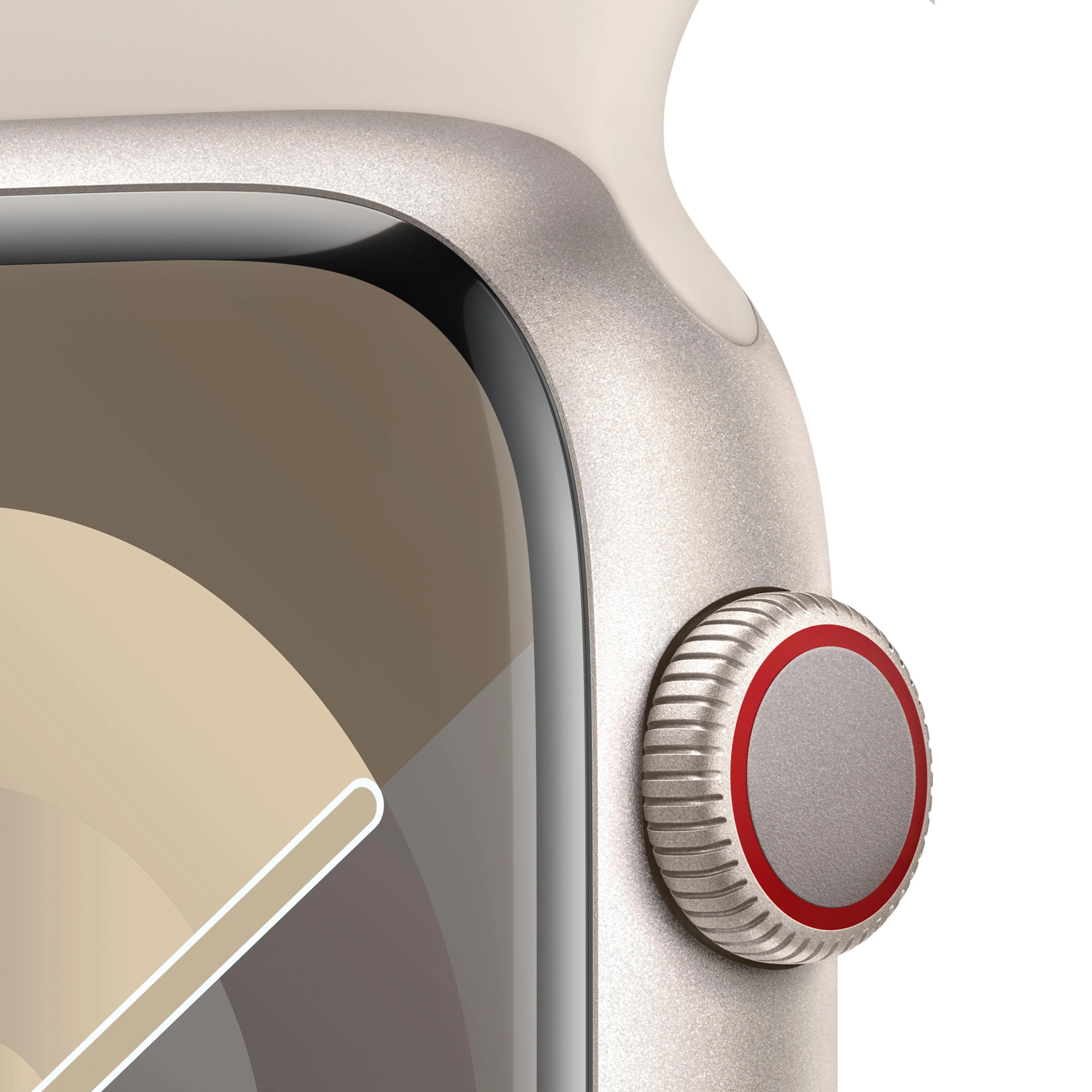 Apple Watch Series 9 (GPS + Cellular) - Caja de aluminio en blanco estrella de 45 mm - Correa deportiva blanco estrella - Talla S/M - Image 3