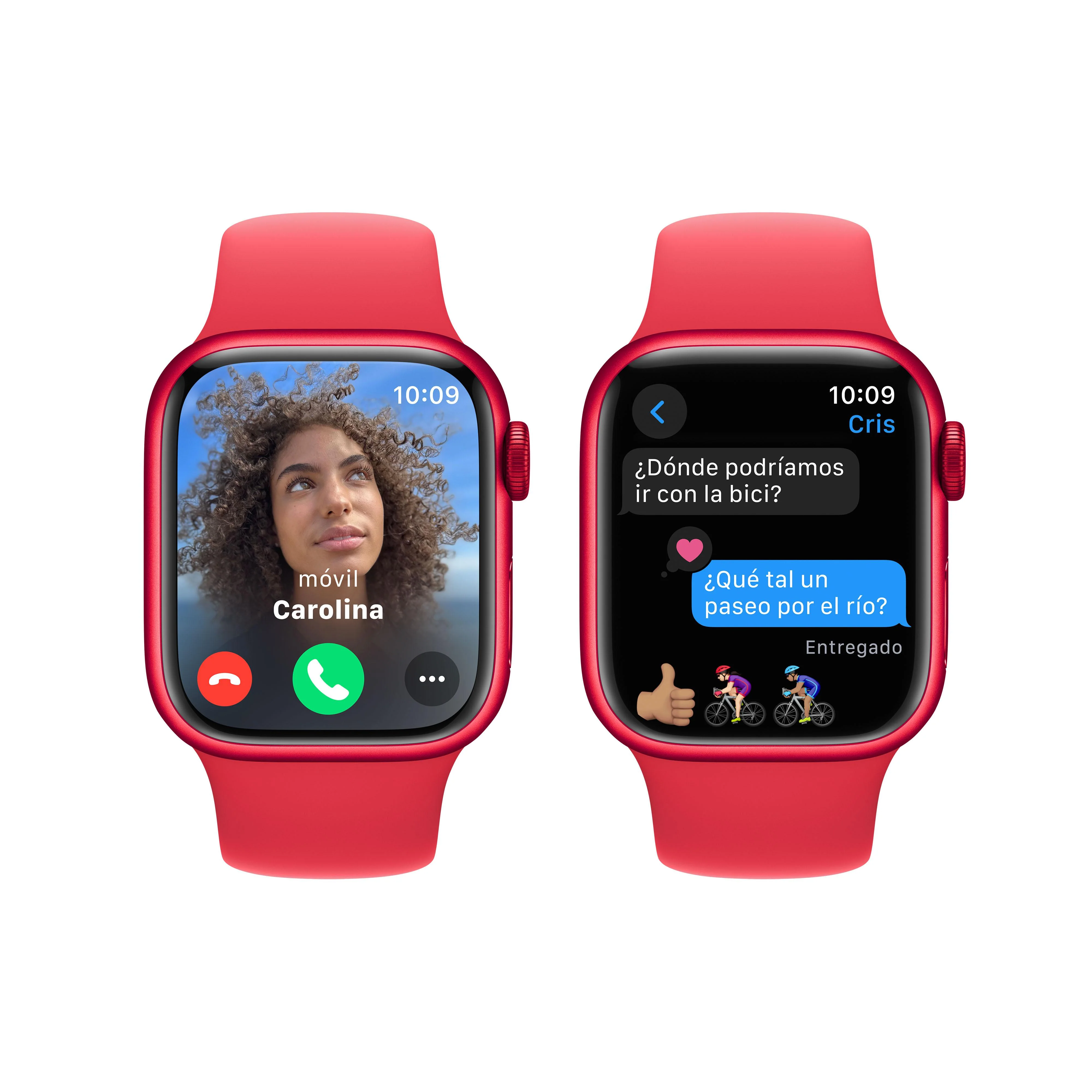Apple Watch Series 9 (GPS) - Caja de aluminio (PRODUCT)RED de 41 mm - Correa deportiva (PRODUCT)RED - Talla S/M - Image 6