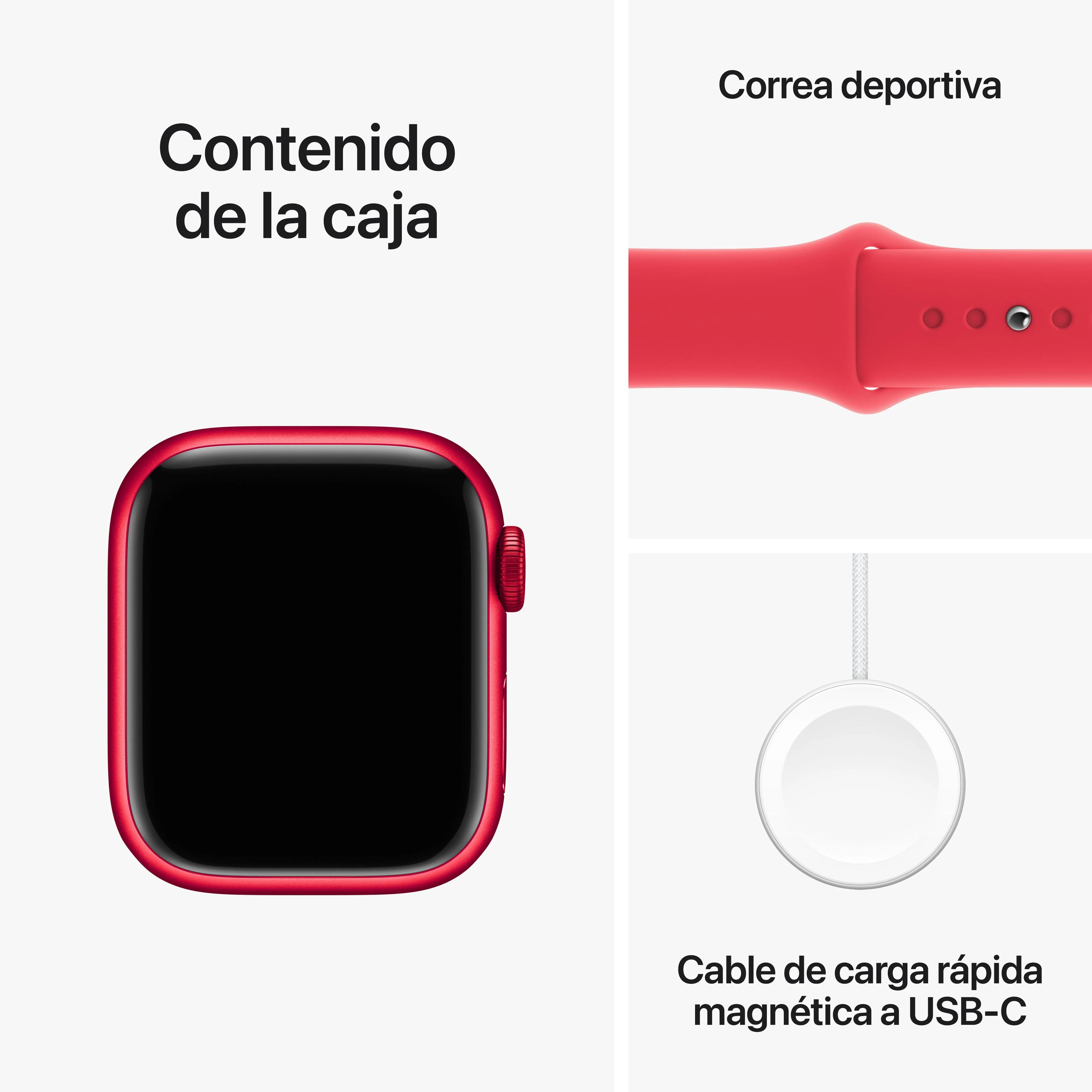 Apple Watch Series 9 (GPS) - Caja de aluminio (PRODUCT)RED de 41 mm - Correa deportiva (PRODUCT)RED - Talla M/L - Image 10