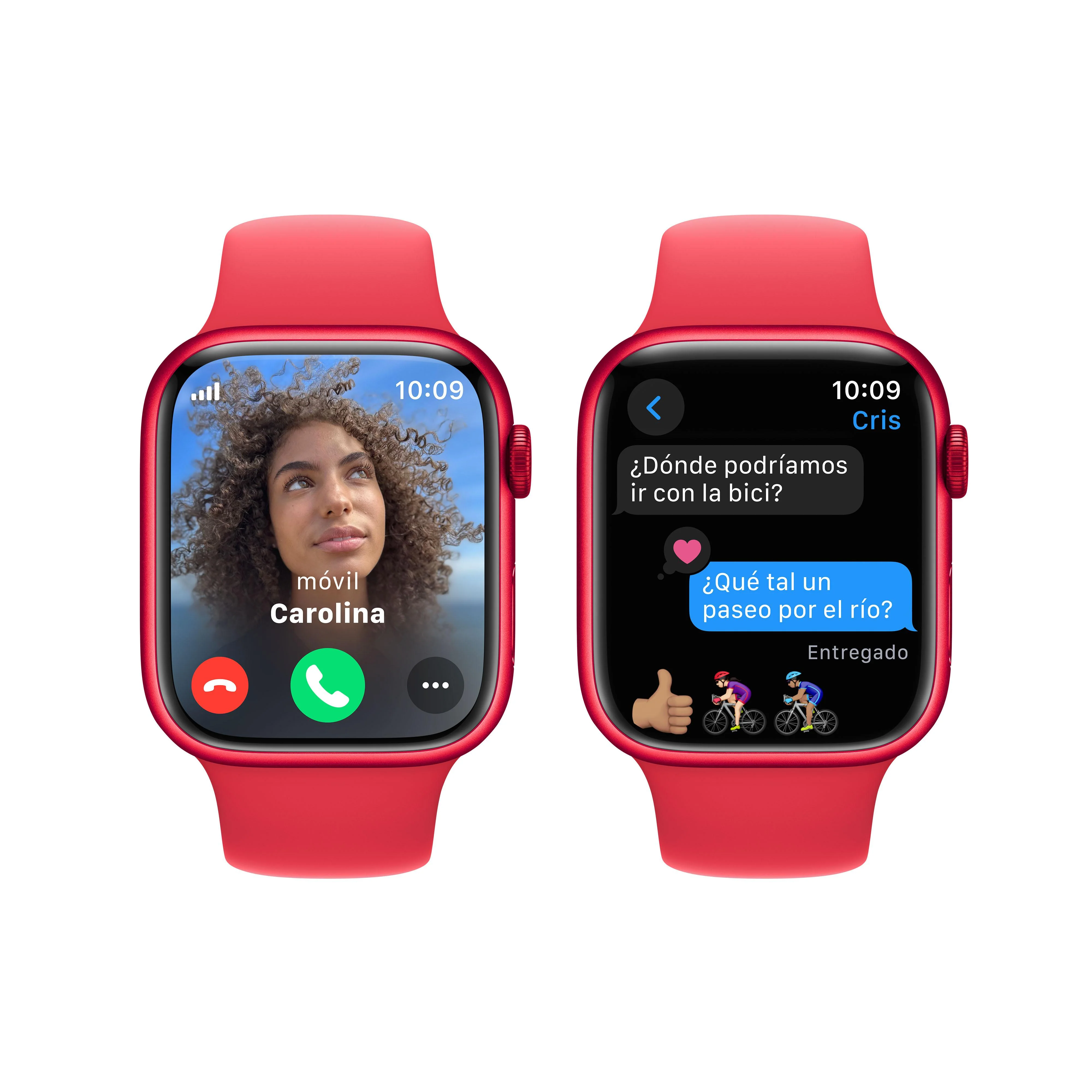 Apple Watch Series 9 (GPS + Cellular) - Caja de aluminio (PRODUCT)RED de 45 mm - Correa deportiva (PRODUCT)RED - Talla S/M - Image 6