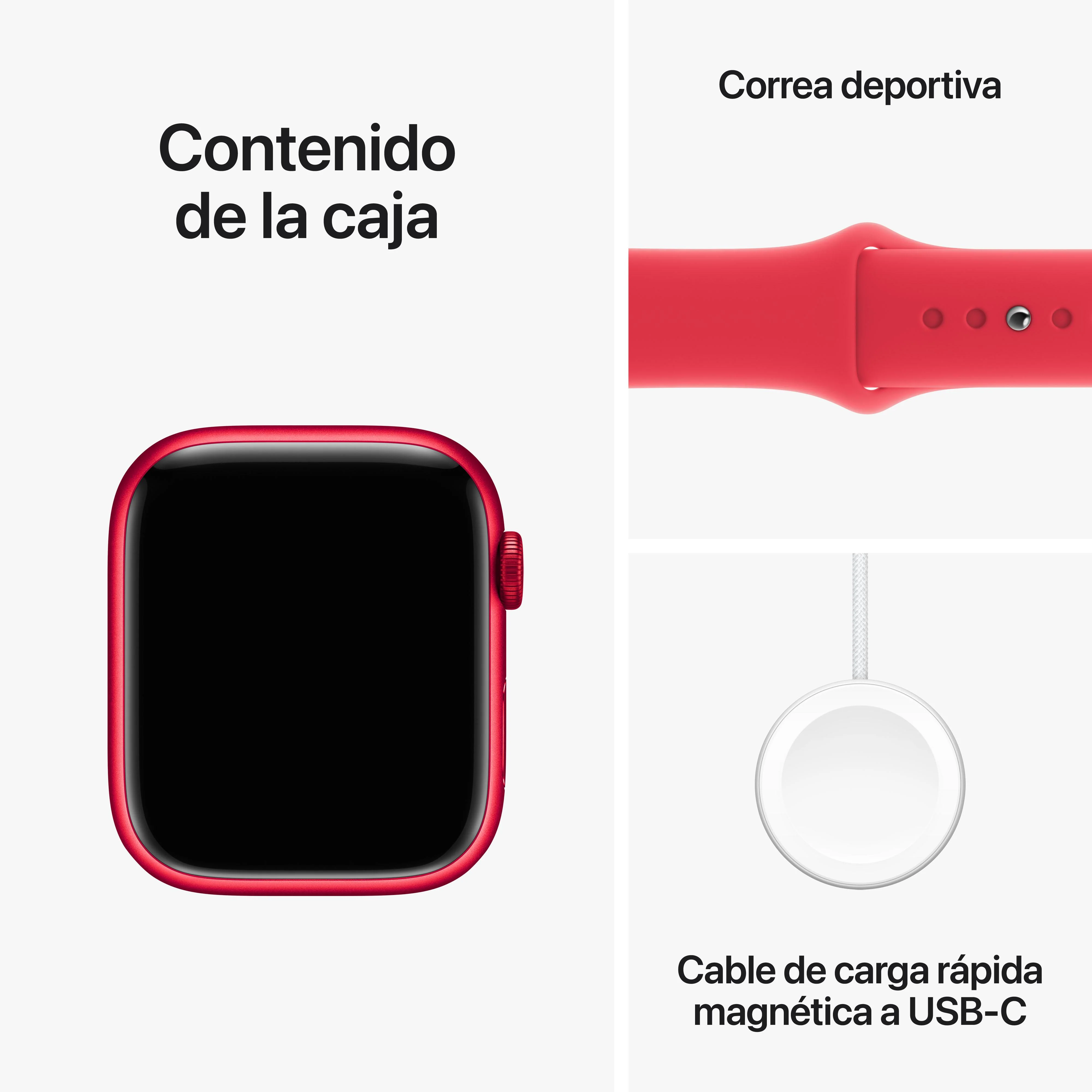 Apple Watch Series 9 (GPS + Cellular) - Caja de aluminio (PRODUCT)RED de 45 mm - Correa deportiva (PRODUCT)RED - Talla M/L - Image 10