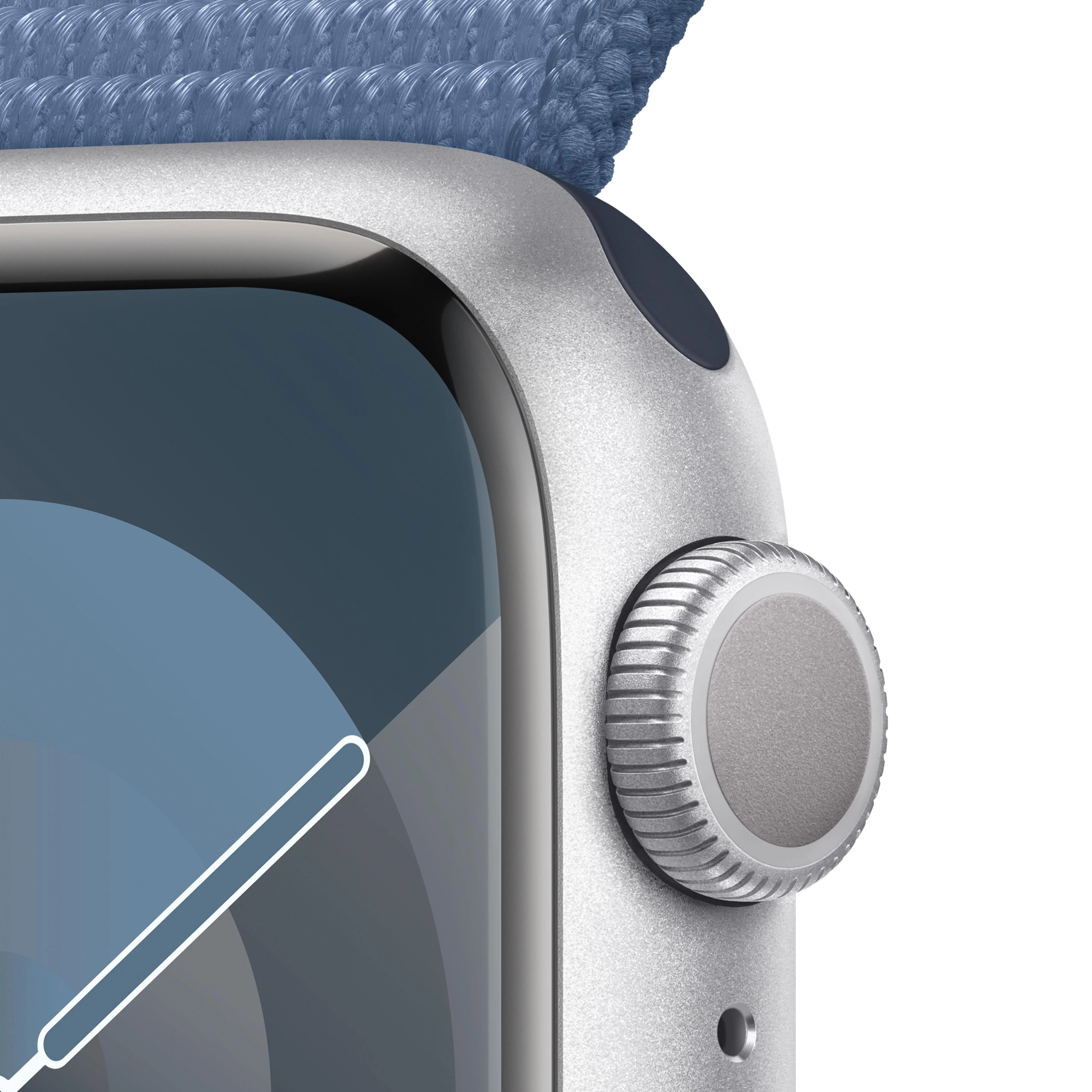 Apple Watch Series 9 (GPS) - Caja de aluminio en plata de 41 mm - Correa Loop deportiva azul invierno - Image 3