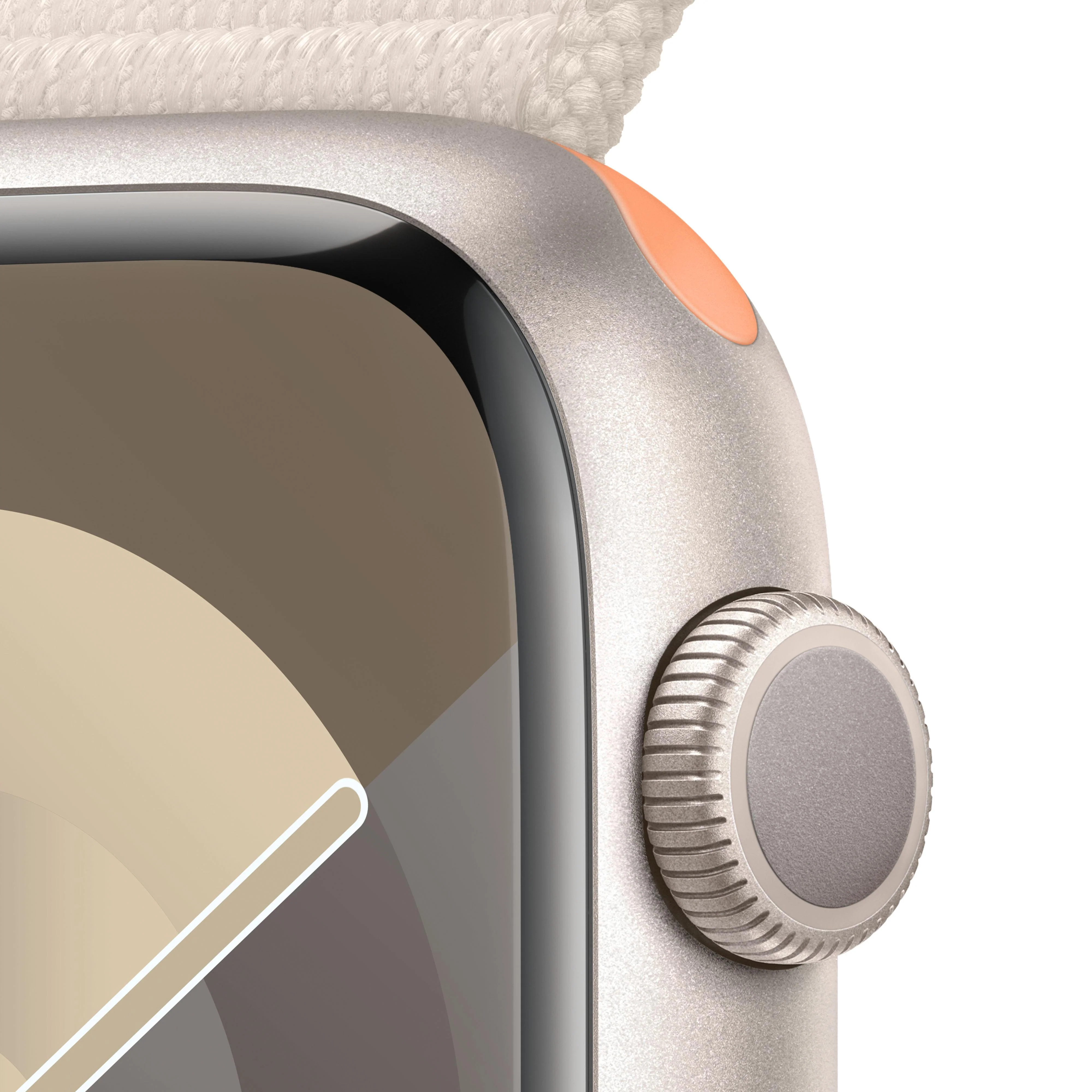 Apple Watch Series 9 (GPS) - Caja de aluminio en blanco estrella de 45 mm - Correa Loop deportiva blanco estrella - Image 3
