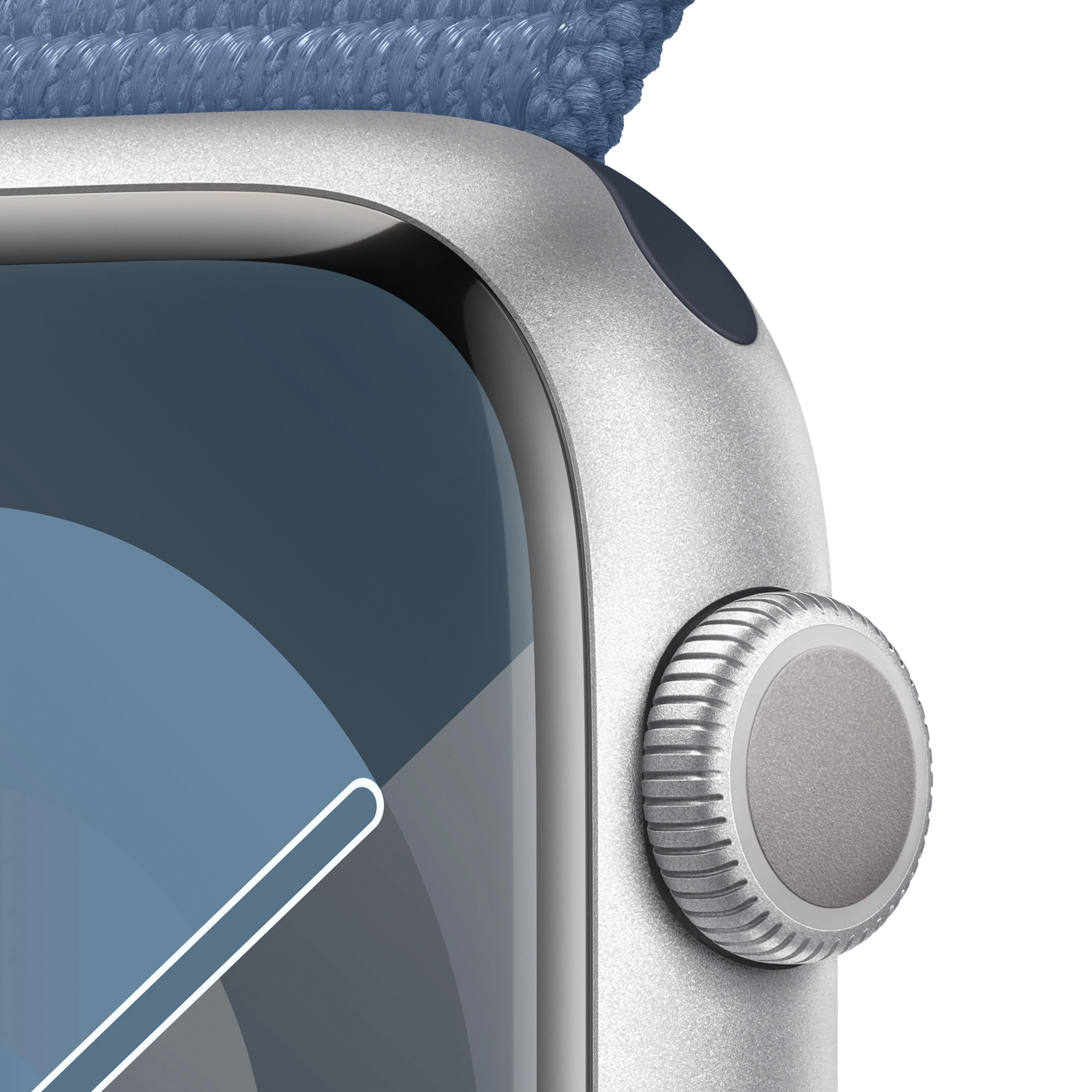Apple Watch Series 9 (GPS) - Caja de aluminio en plata de 45 mm - Correa Loop deportiva azul invierno - Image 3