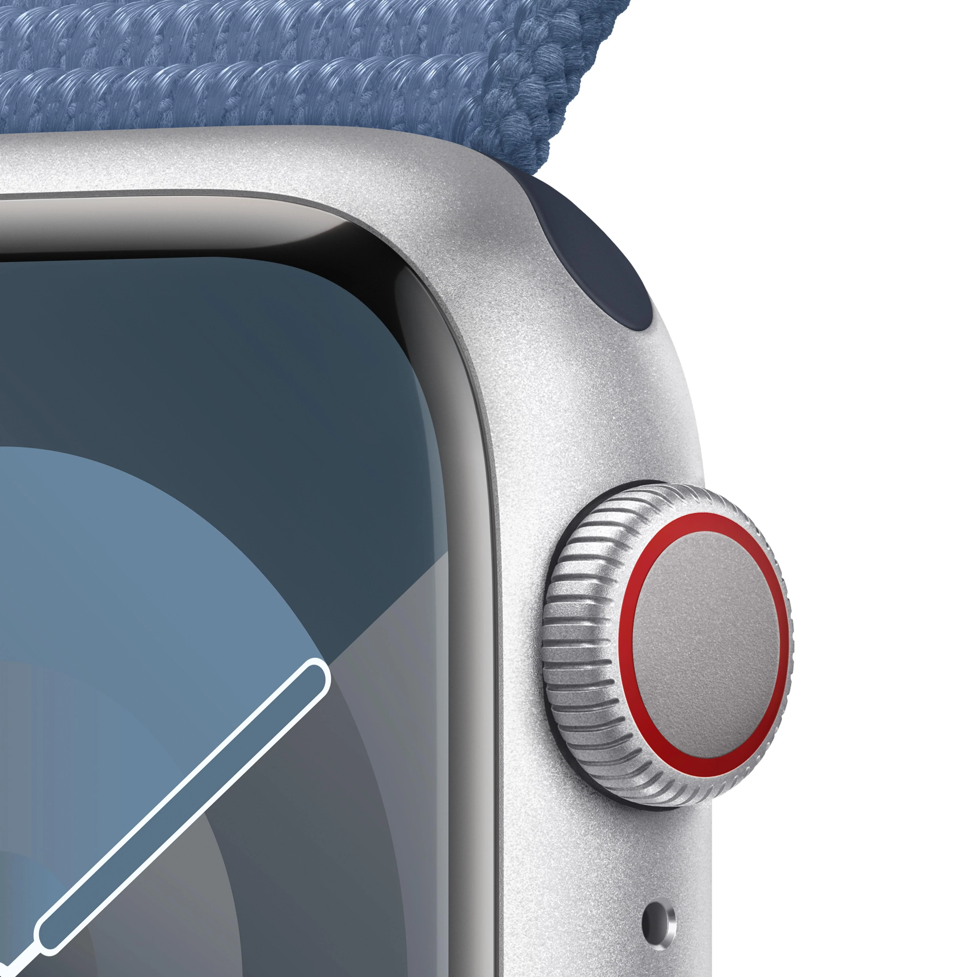 Apple Watch Series 9 (GPS + Cellular) - Caja de aluminio en plata de 41 mm - Correa Loop deportiva azul invierno - Image 3