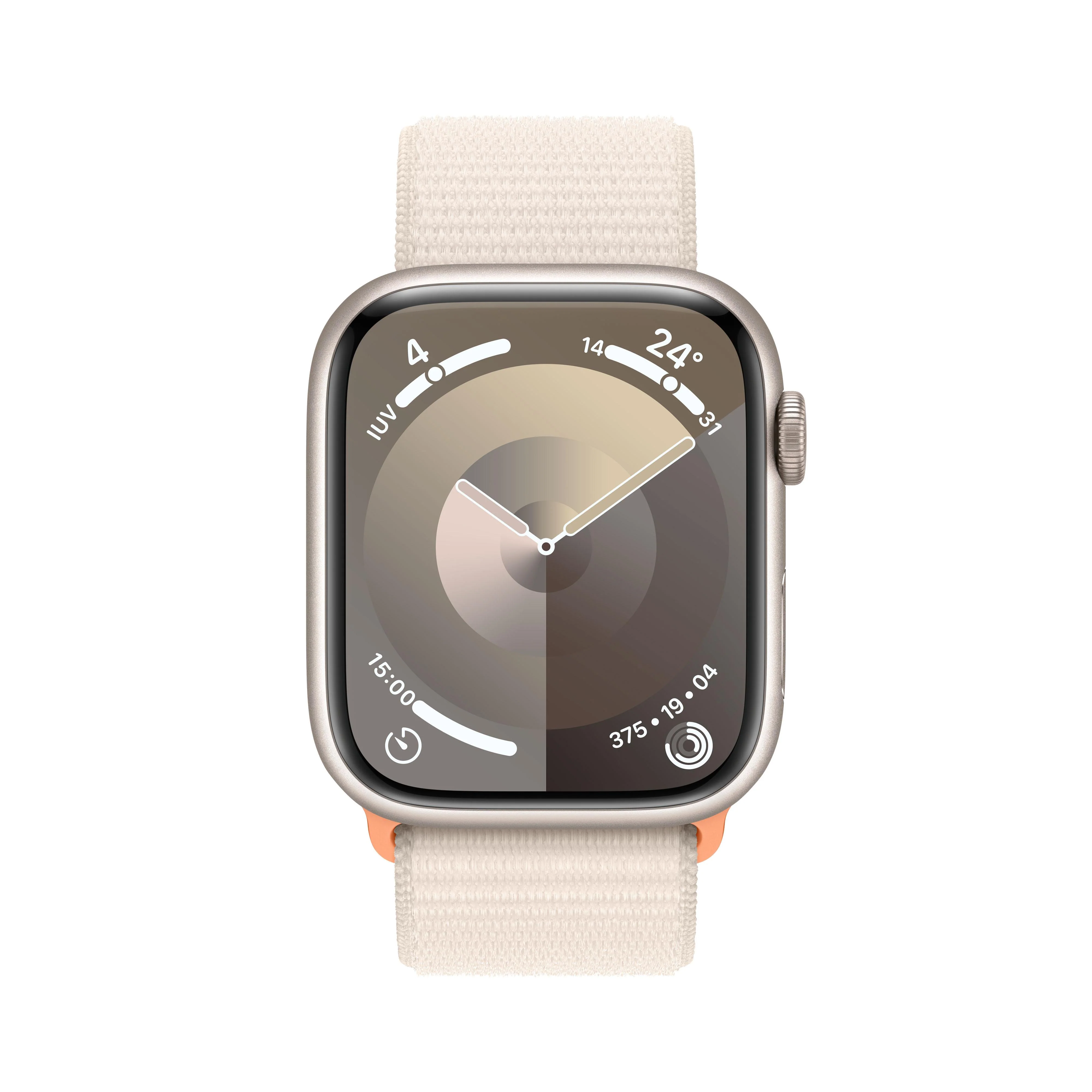 Apple Watch Series 9 (GPS + Cellular) - Caja de aluminio en blanco estrella de 45 mm - Correa Loop deportiva blanco estrella - Image 2