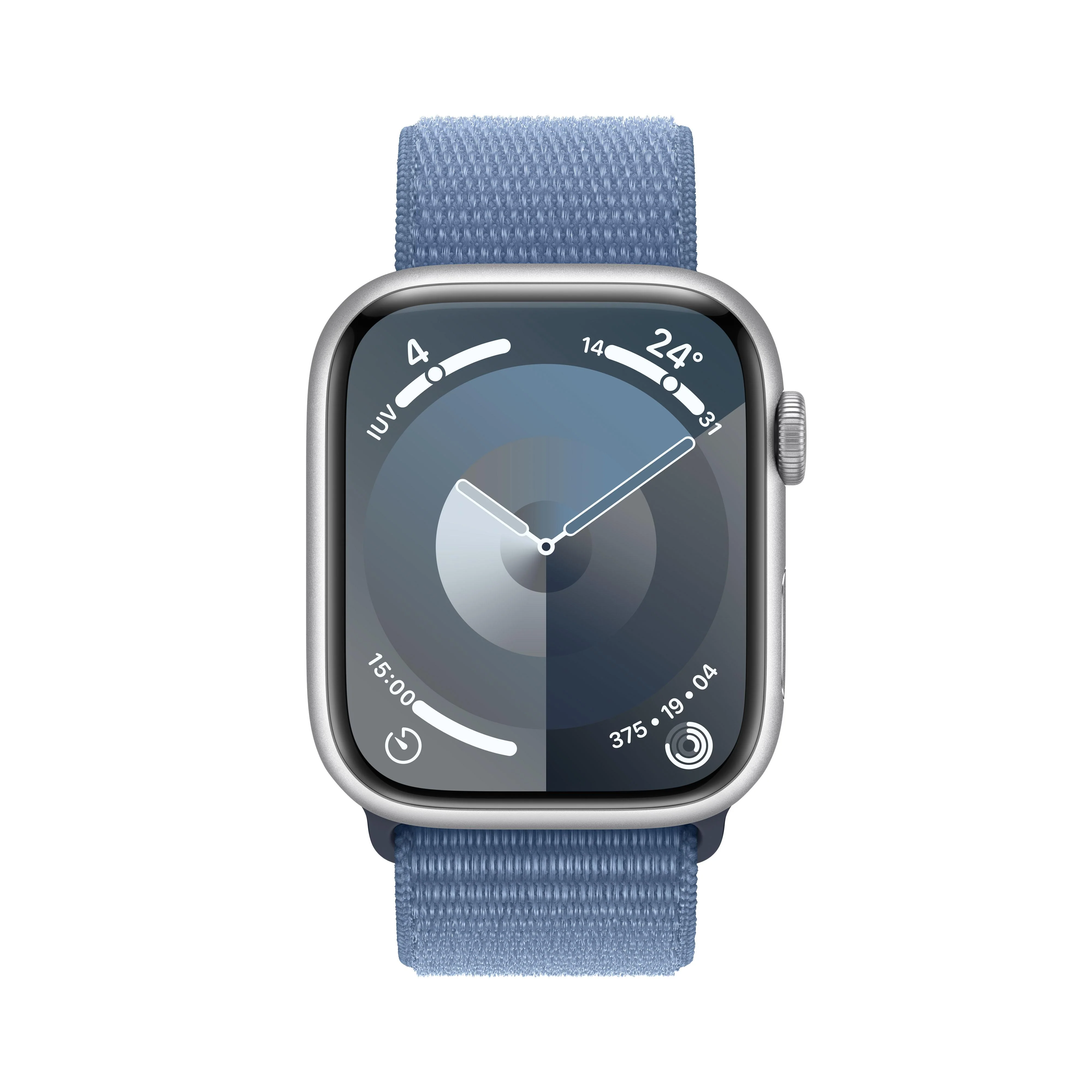 Apple Watch Series 9 (GPS + Cellular) - Caja de aluminio en plata de 45 mm - Correa Loop deportiva azul invierno - Image 2
