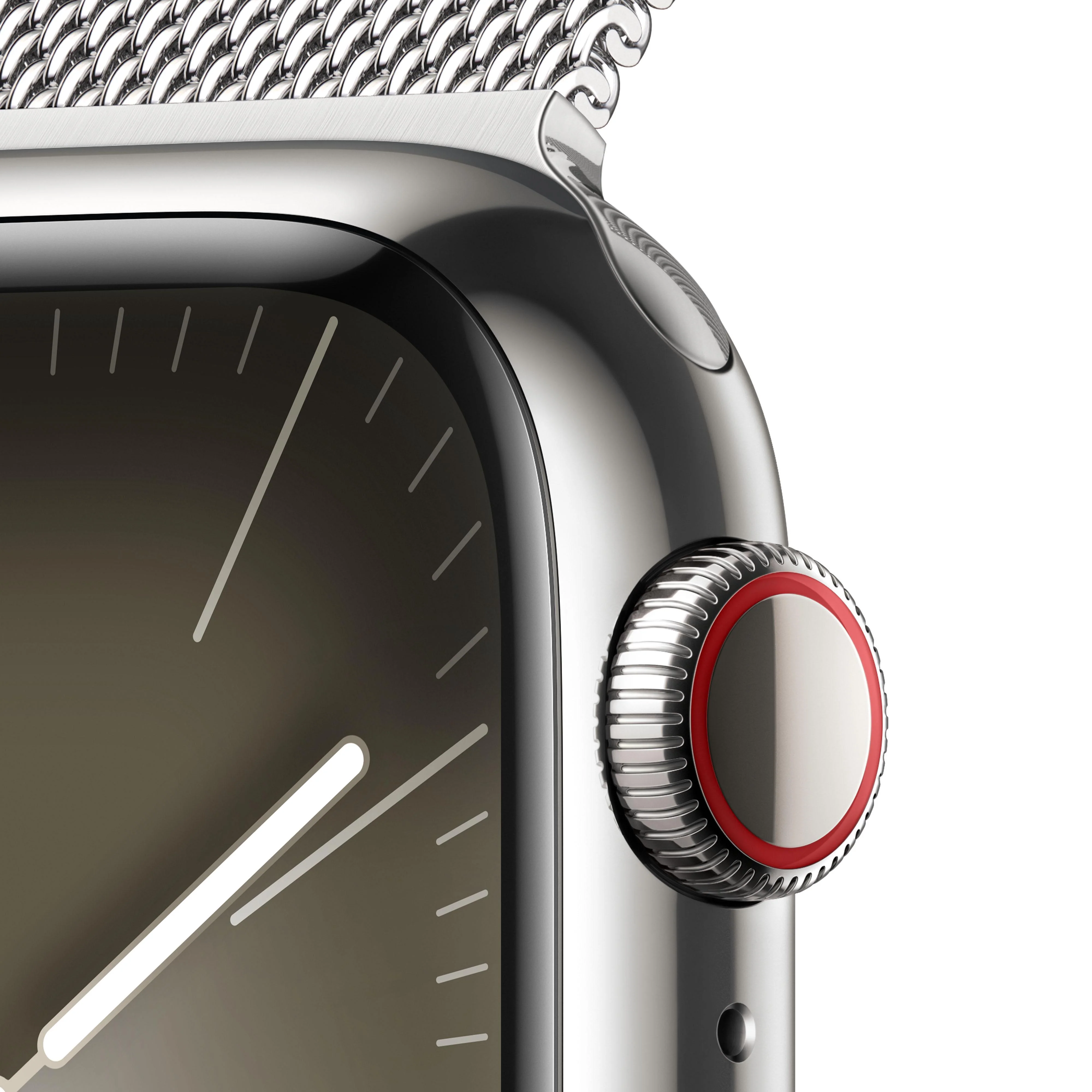 Apple Watch Series 9 (GPS + Cellular) - Caja de acero inoxidable en plata de 41 mm - Pulsera Milanese Loop en plata - Image 3