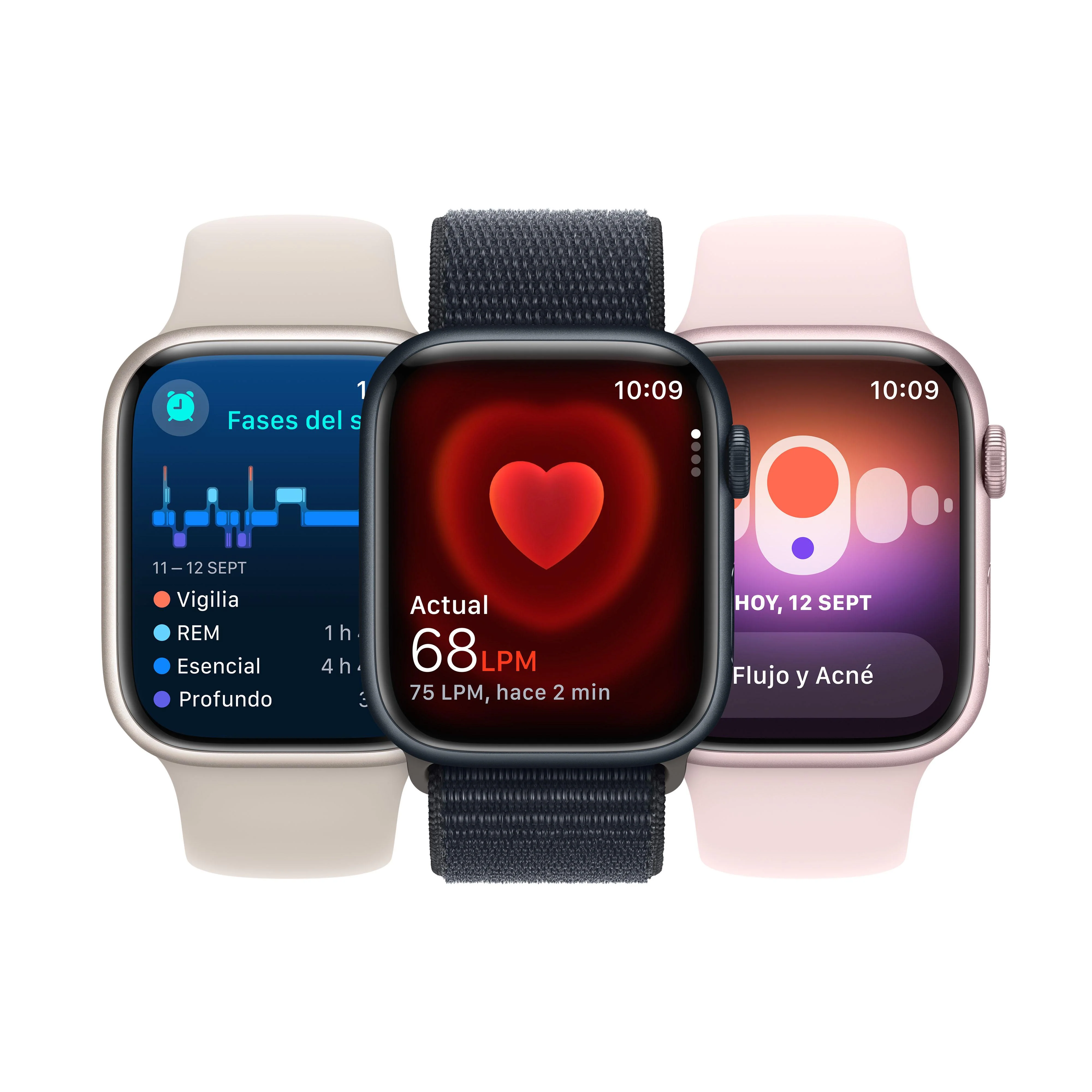 Apple Watch Series 9 (GPS + Cellular) - Caja de acero inoxidable en grafito de 45 mm - Pulsera Milanese Loop en grafito - Image 7