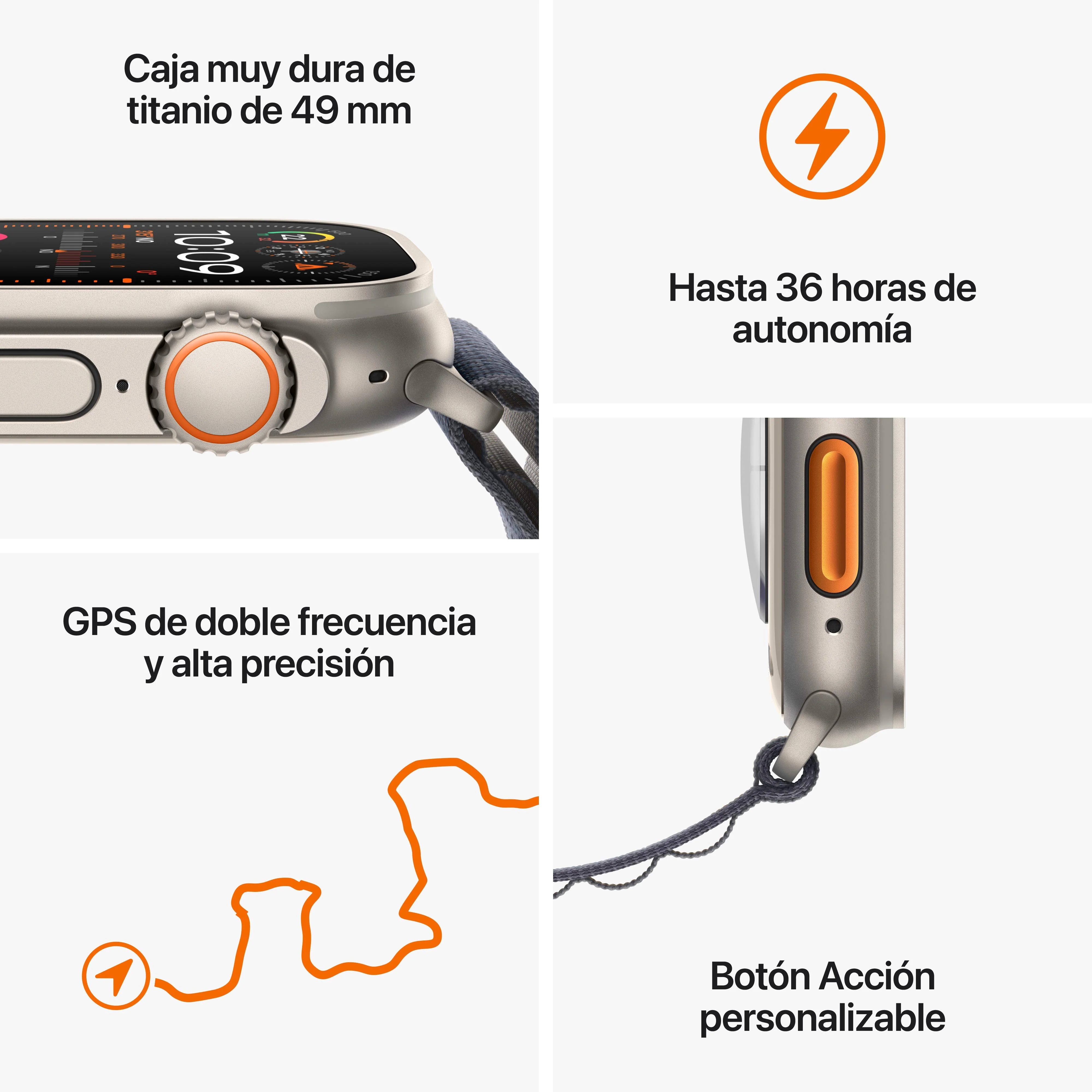Apple Watch Ultra 2 (GPS + Cellular) - Caja de titanio de 49 mm - Correa Loop Alpine verde oliva - Talla M - Image 8